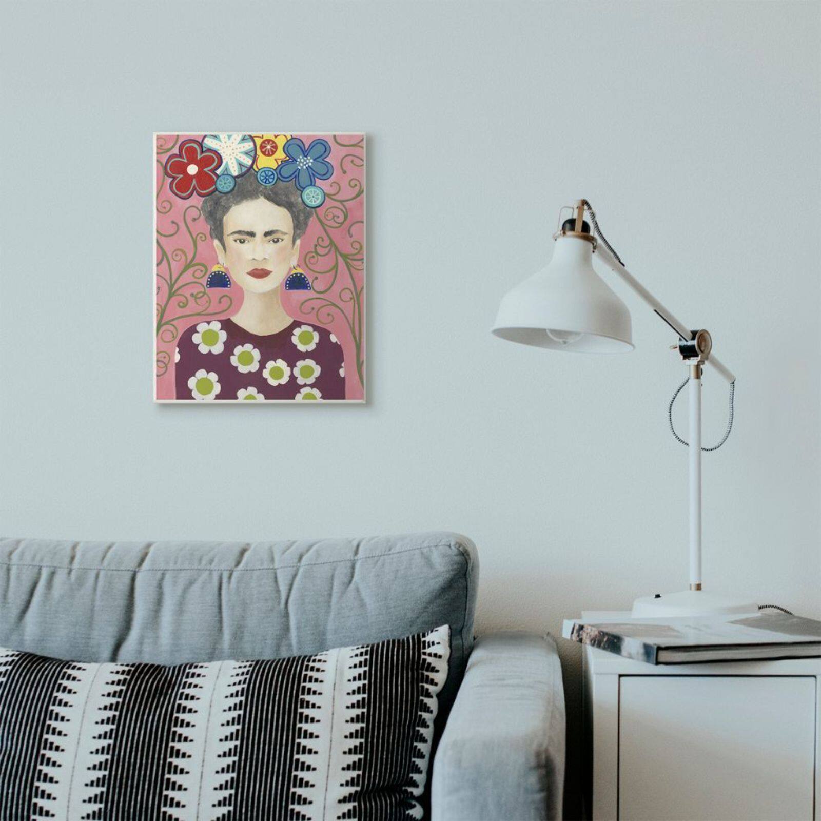 Stupell Industries Frida Portrait on Background Wall Art Plaque