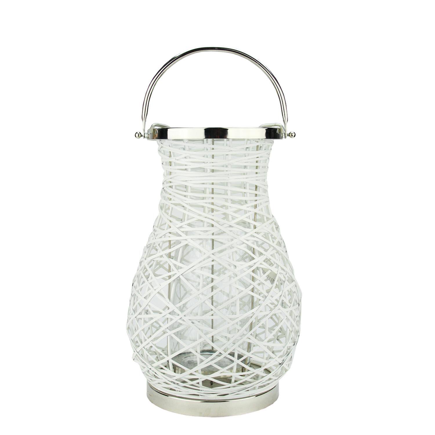 Decorative Woven Iron Pillar Candle Lantern By Northlight in White | 16.25" x 10" | Michaels®