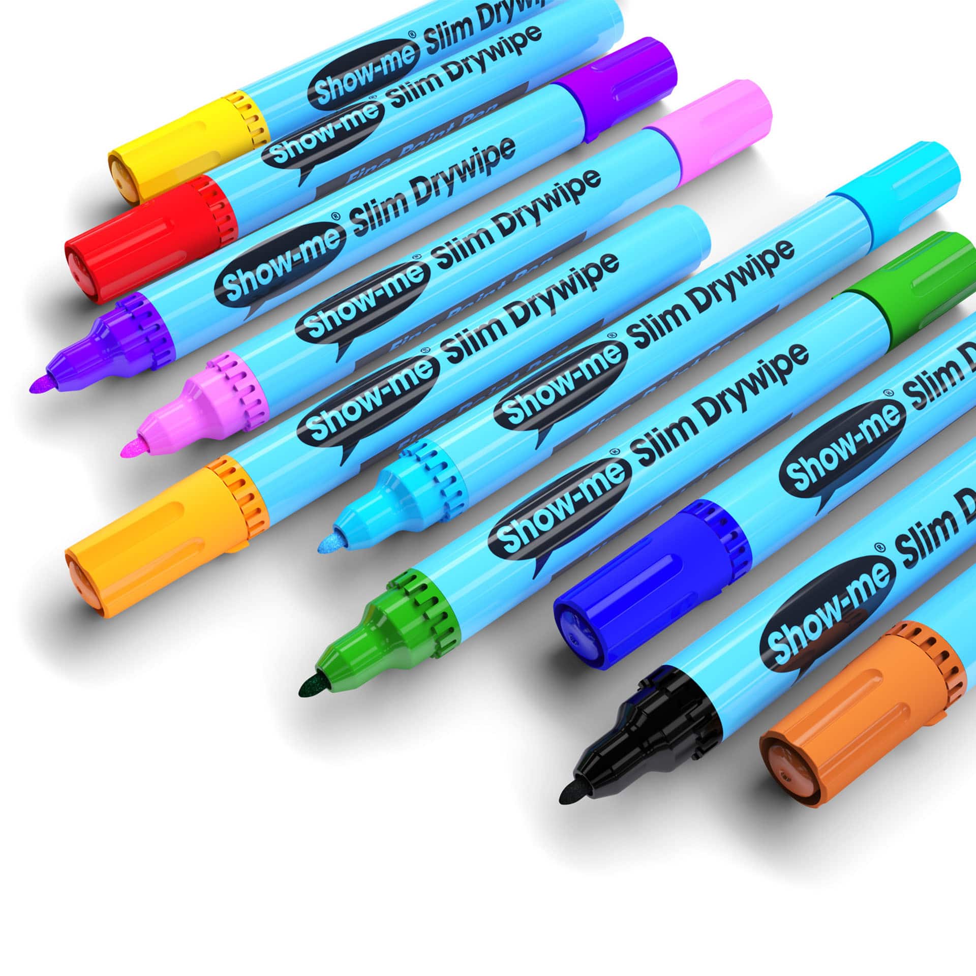 Show-me® Fine Tip Slim Barrel Dry Erase Markers, 10ct.