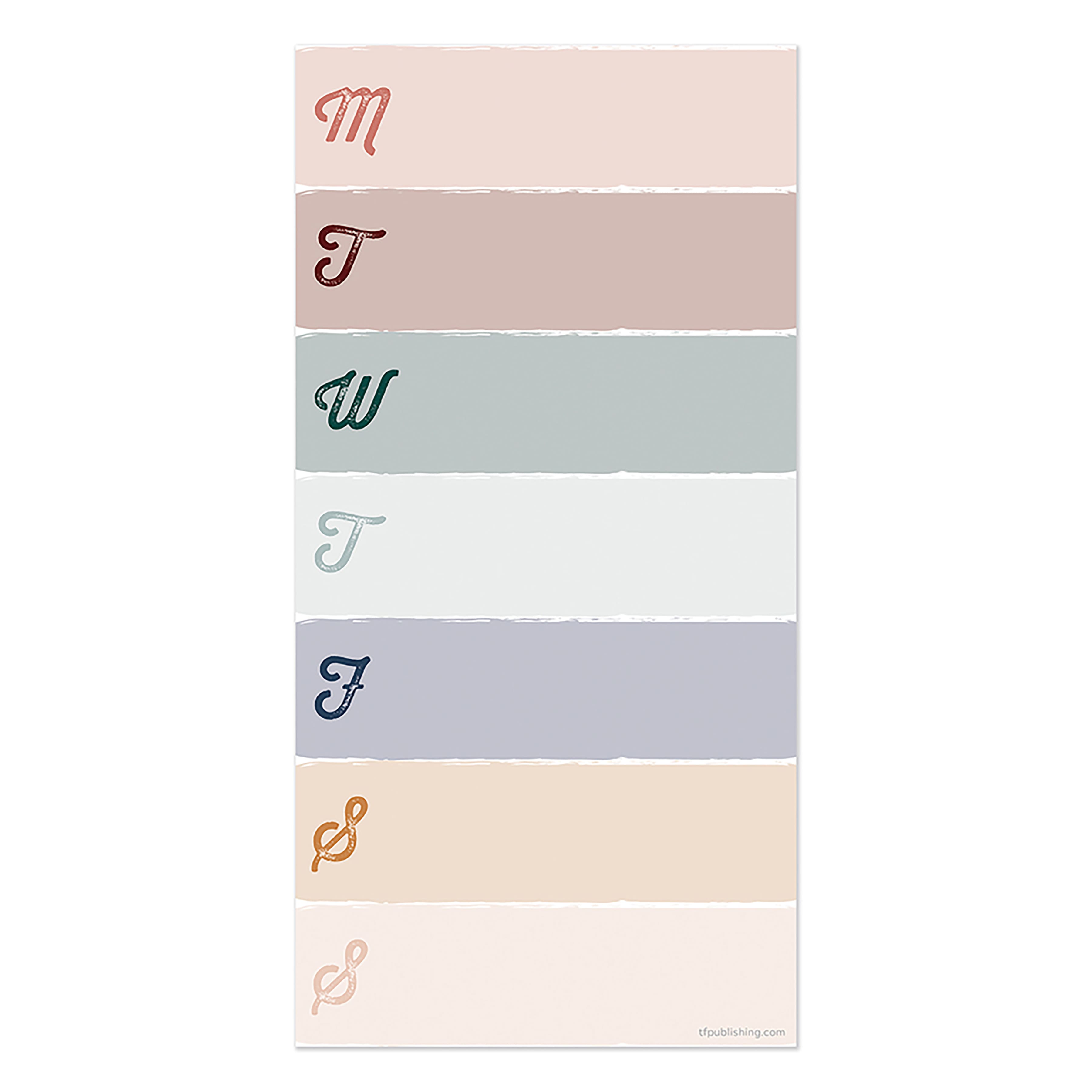 TF Publishing Weekly Color Block Boho Magnet List Pad