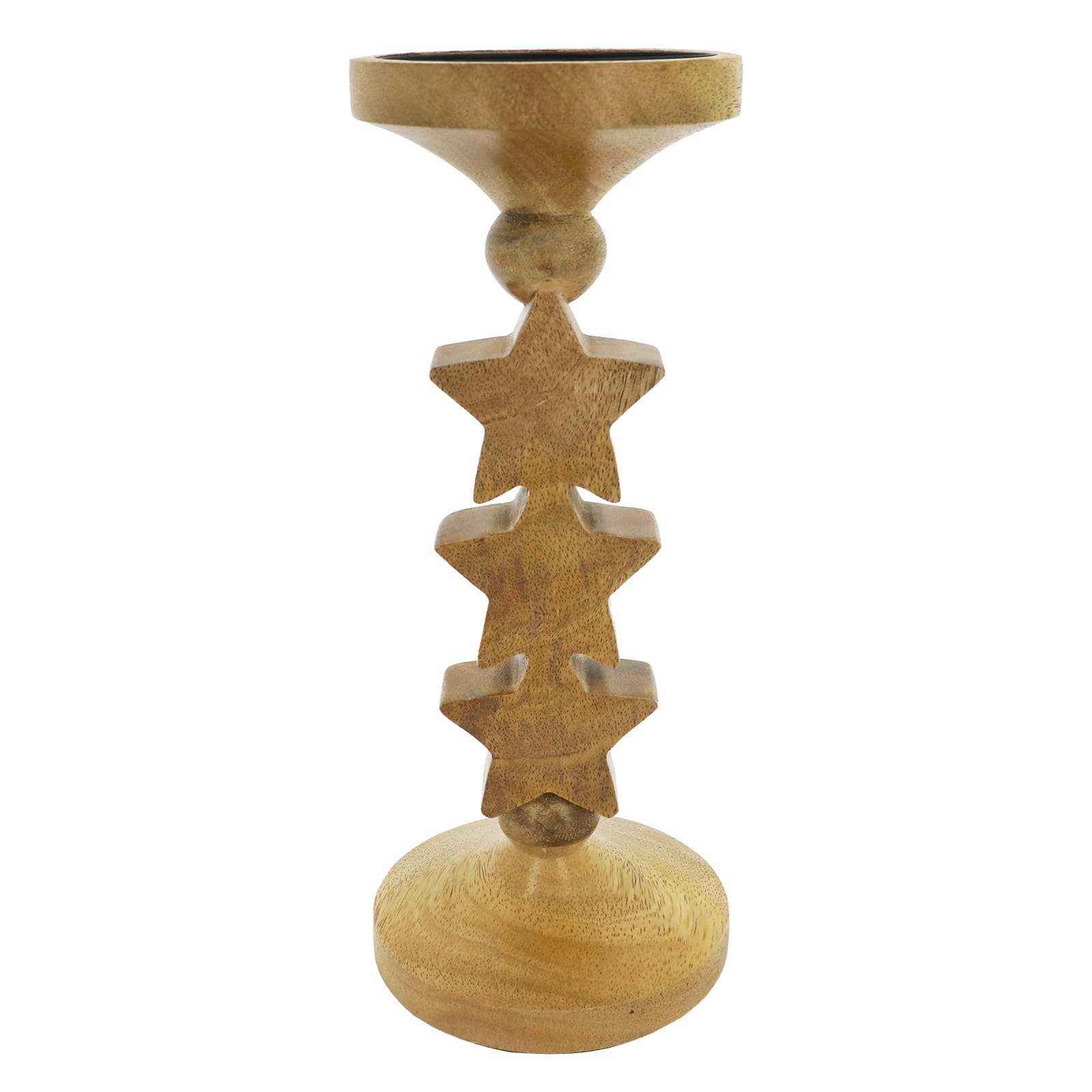 Wooden Star Pillar Candle Holder by Celebrate It