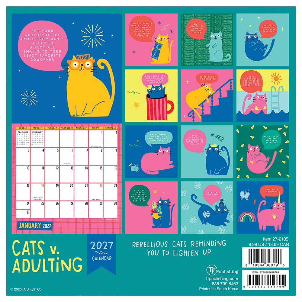 2027 Cats vs Adulting Mini Calendar