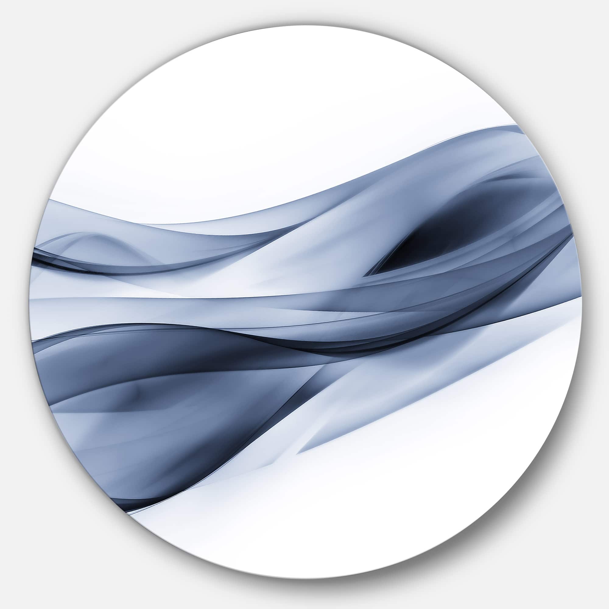 Designart - Glittering Light Blue Pattern' Disc Abstract Circle Metal Wall Art