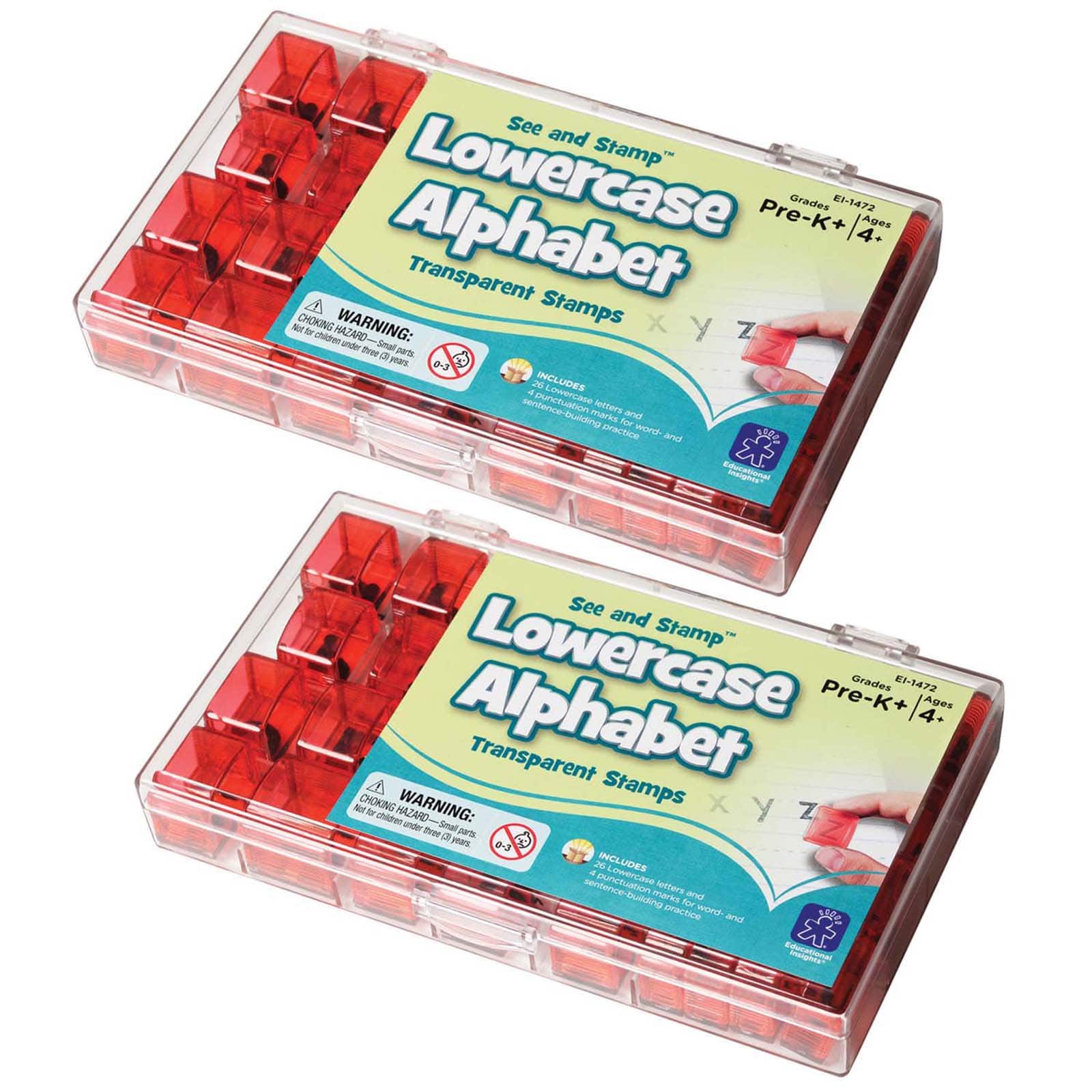 Educational Insights® See and Stamp Alphabet Transparent Stamps, Lowercase 2 Sets of 52