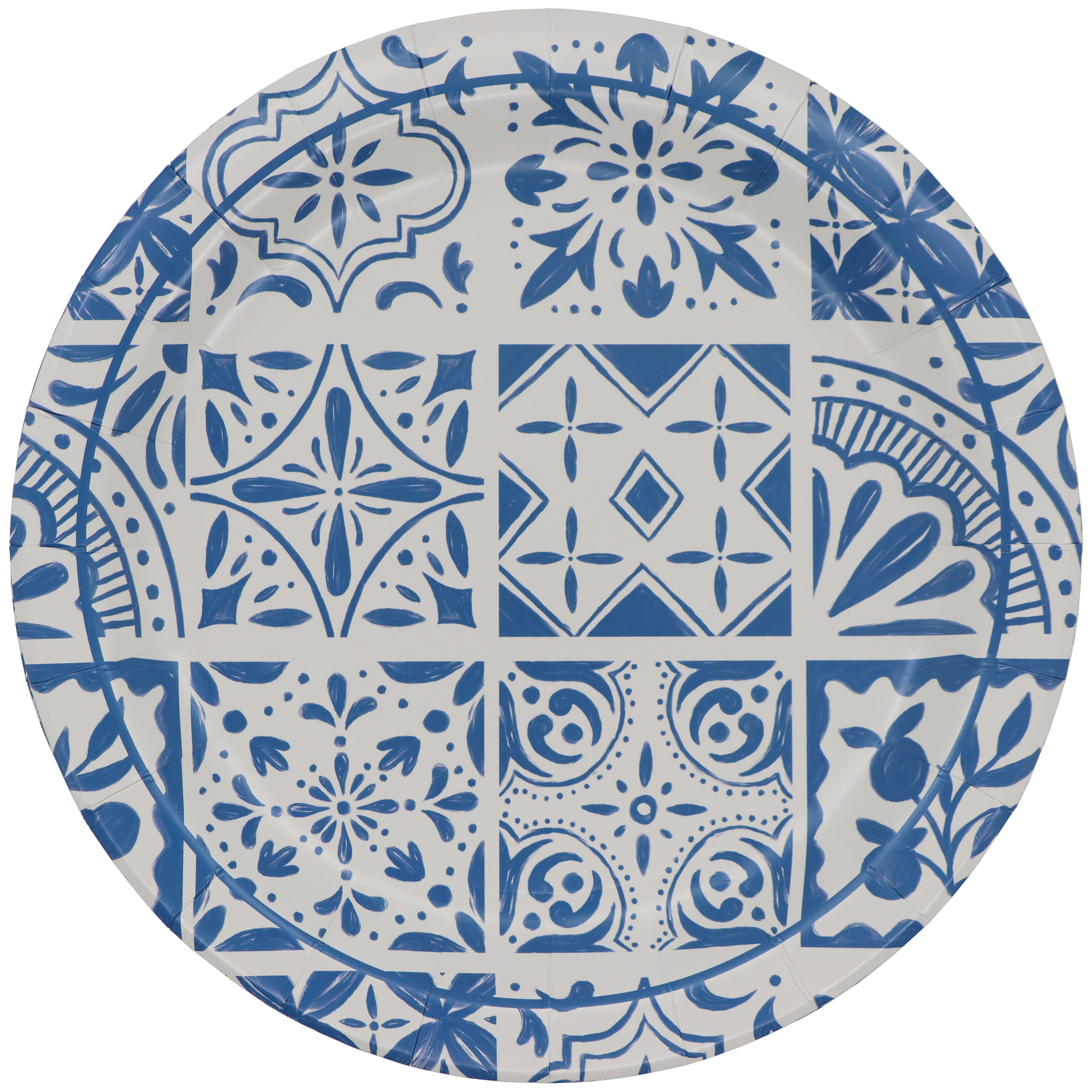 Citrus Kitchen 9" Blue Tile Paper Dinner Plates, 10ct. by Celebrate It™