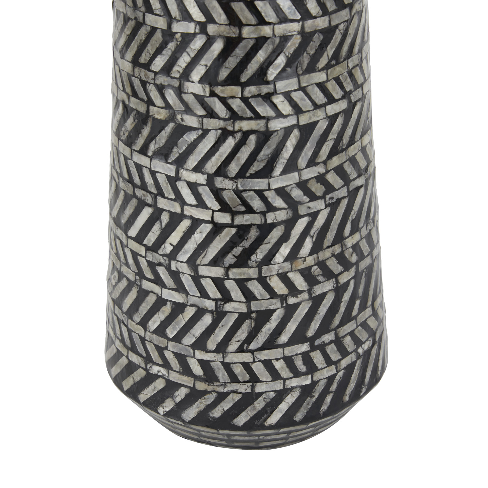Black Shell Contemporary Vase, 22" x 8" x 8"