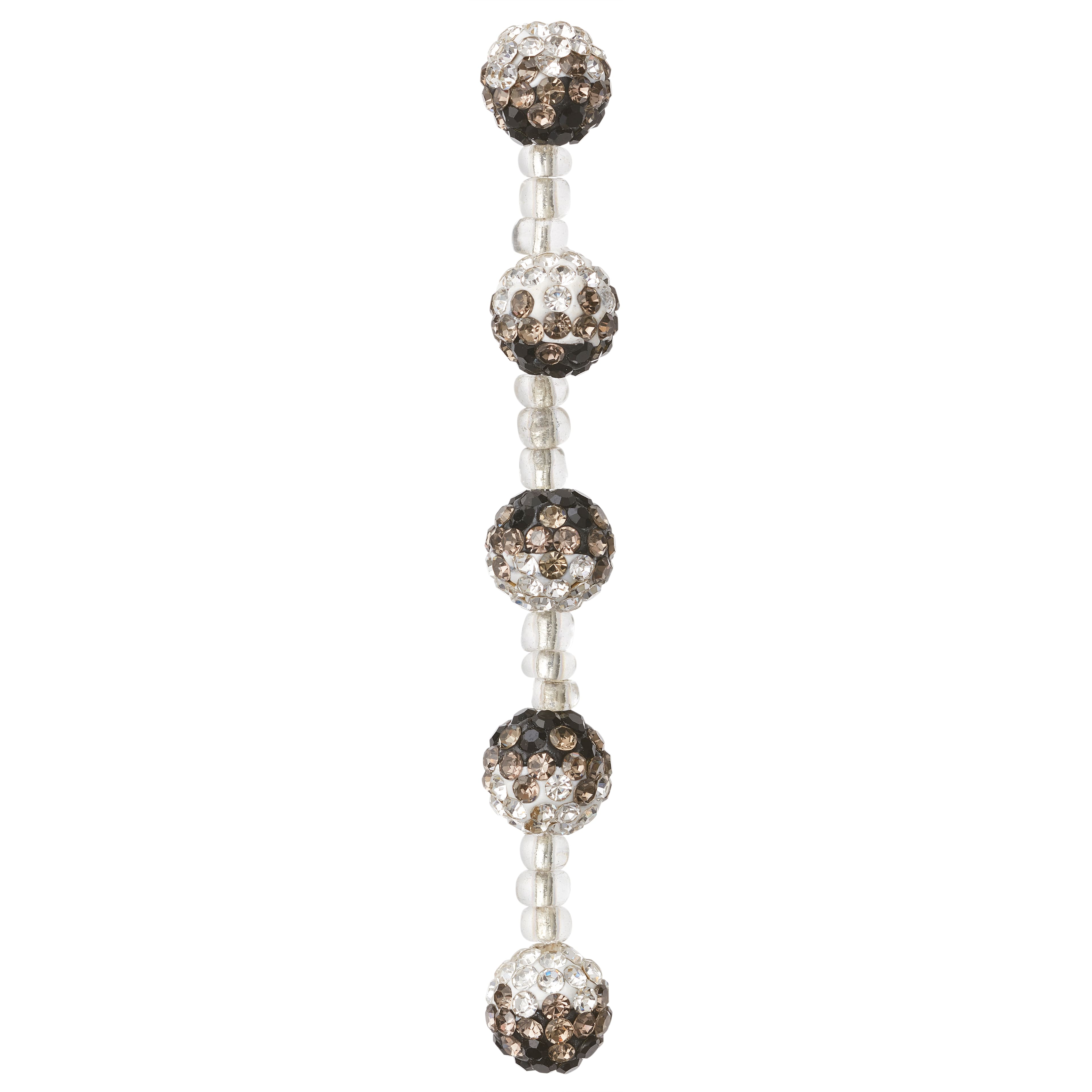 Charcoal Rhinestone Studded Acrylic Beads, 10mm by Bead Landing™