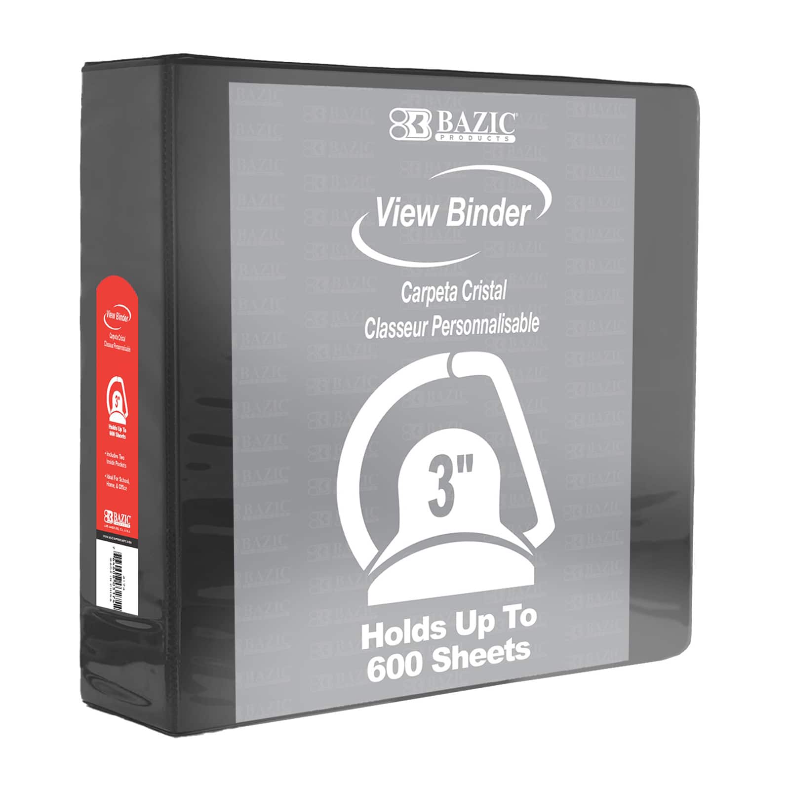 BAZIC Products® 3" Slant D Ring View Binders