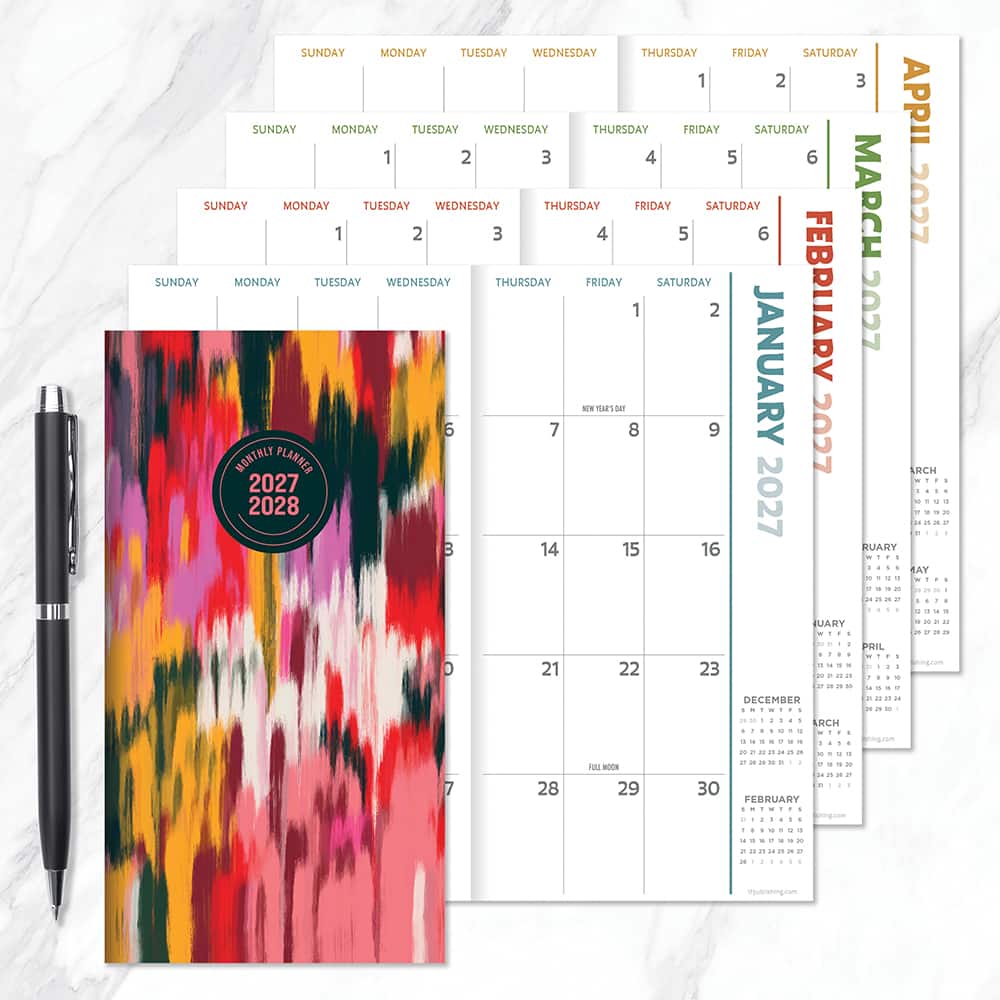 2027-2028 Paint Streak Small Monthly Pocket Planner