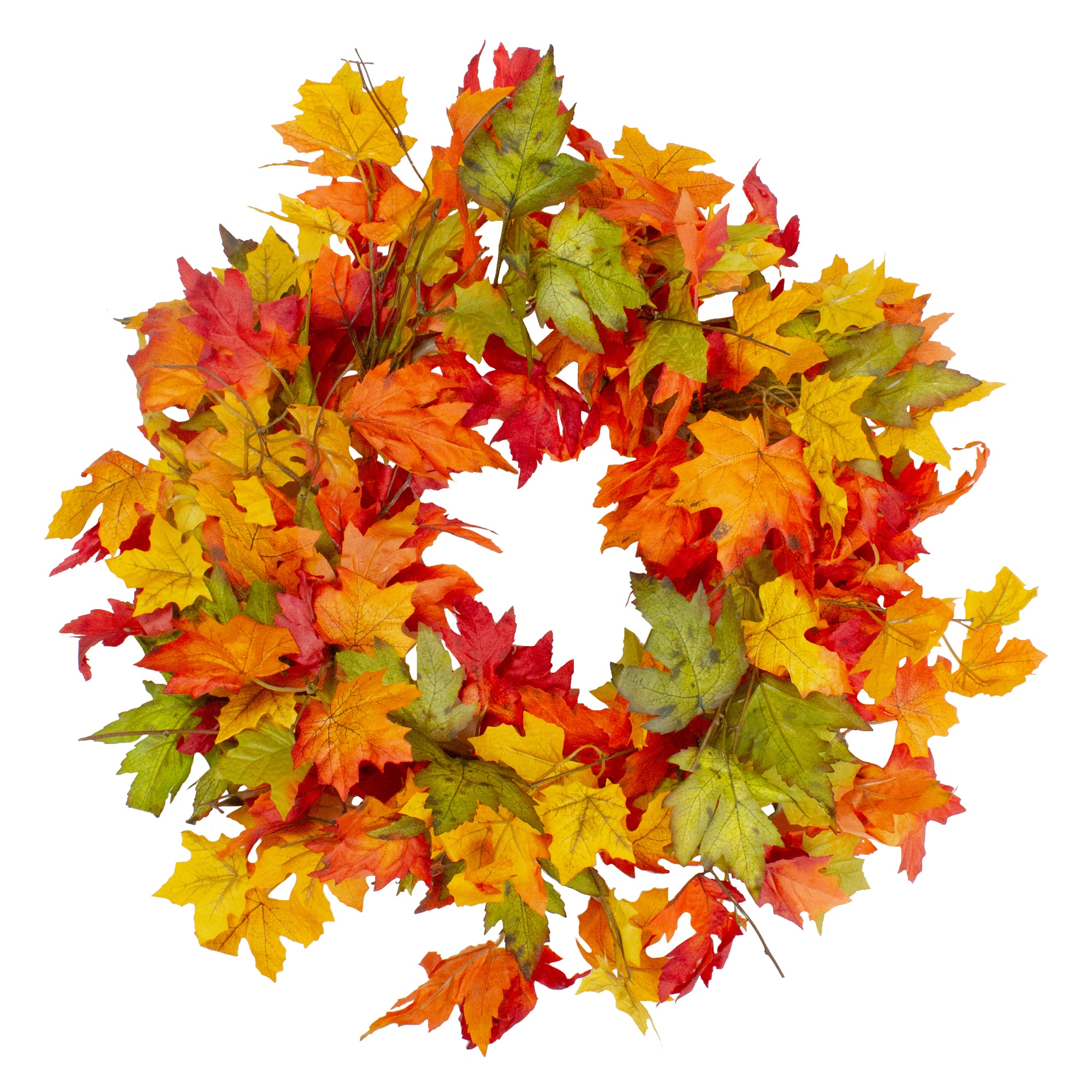 22 Yellow & Orange Foliage Fall Harvest Wreath