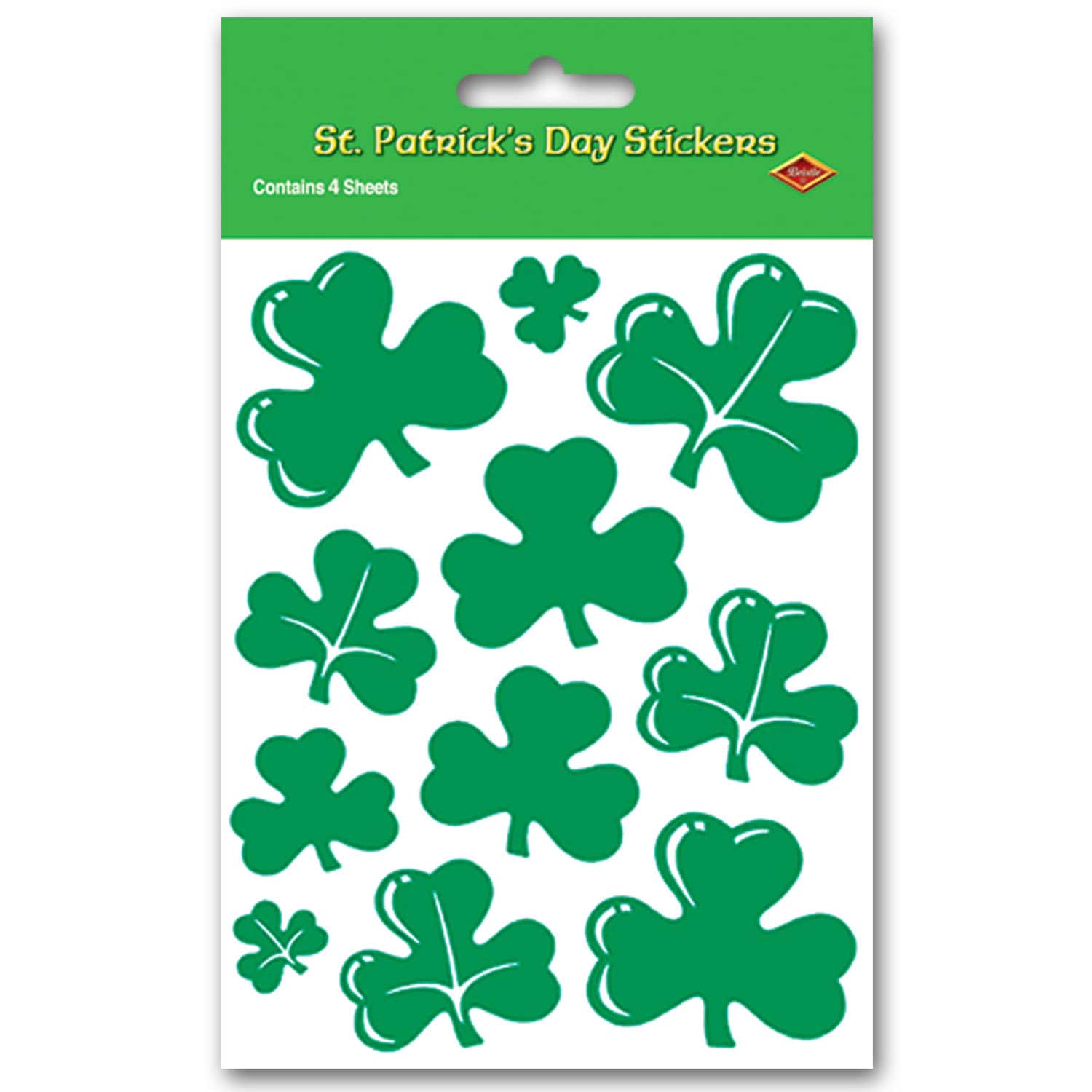Beistle Shamrock Stickers, 3 Packs of 4