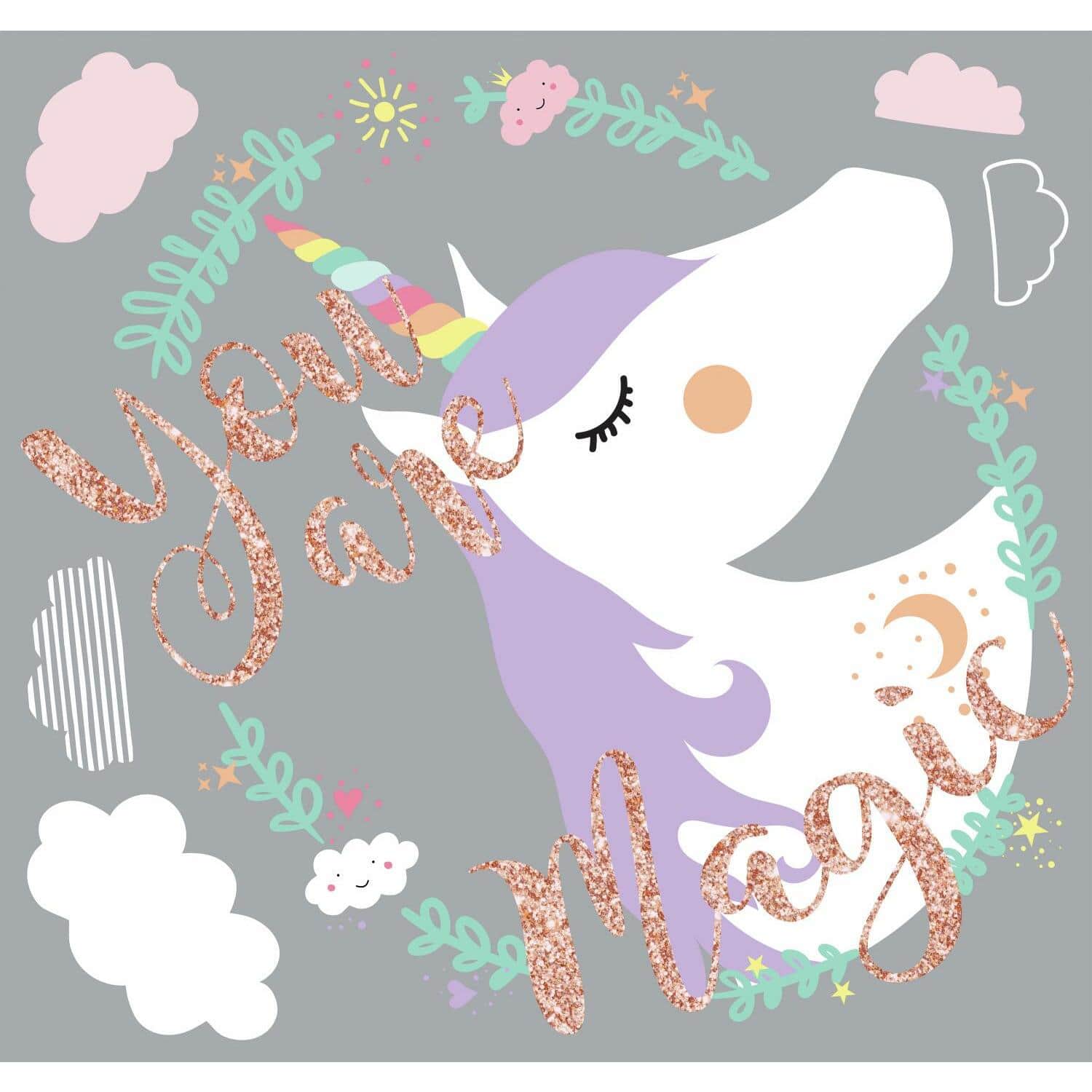 RoomMates Unicorn Magic Peel & Stick Giant Wall Decals