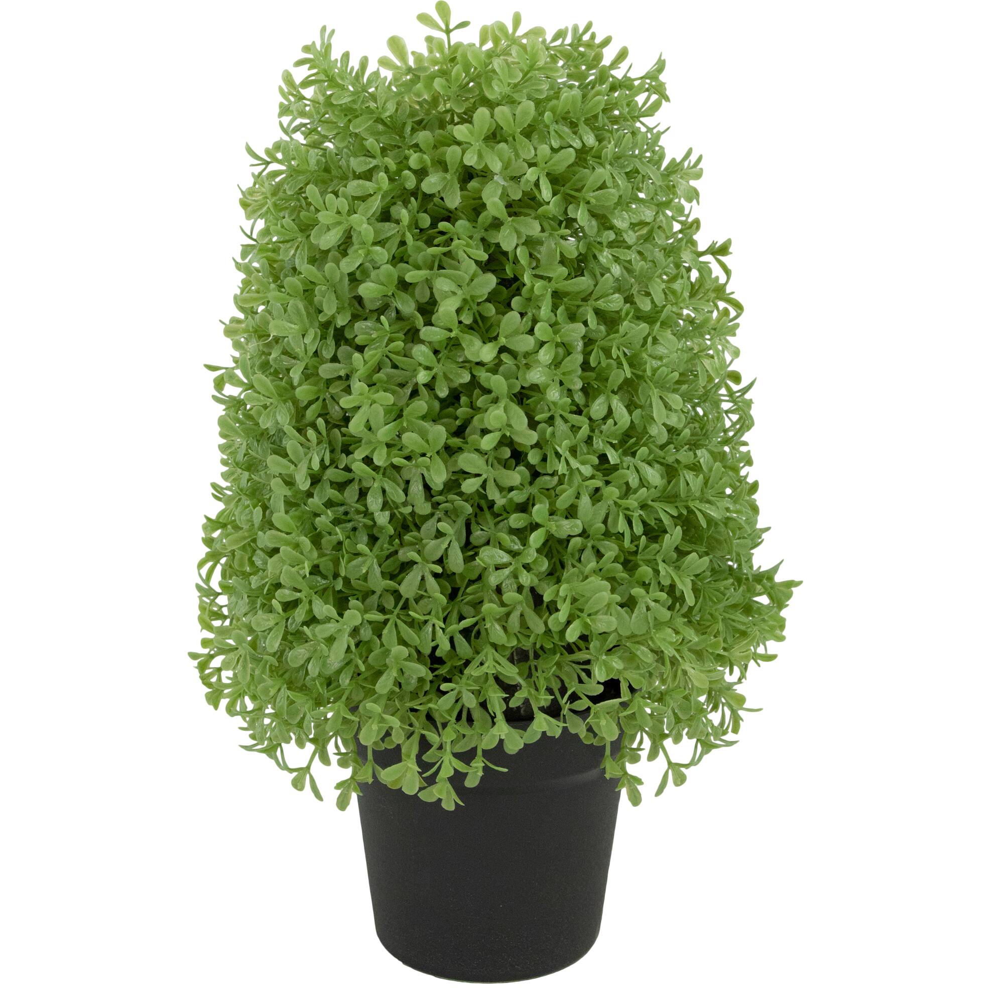15" Unlit Artificial Boxwood Cone Topiary Tree with Round Pot