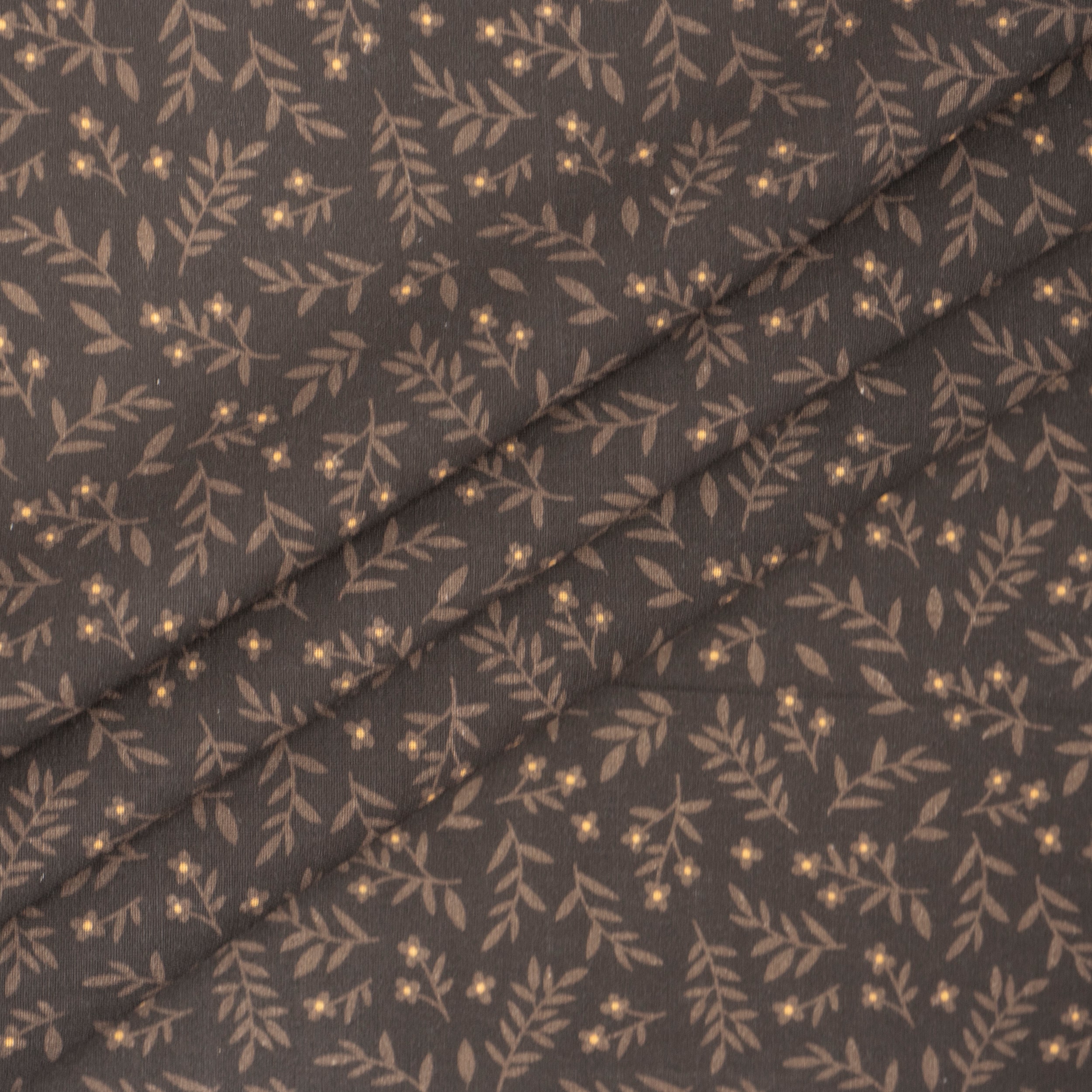 Roc-Lon 108" Packed Floral Chocolate Cotton Fabric
