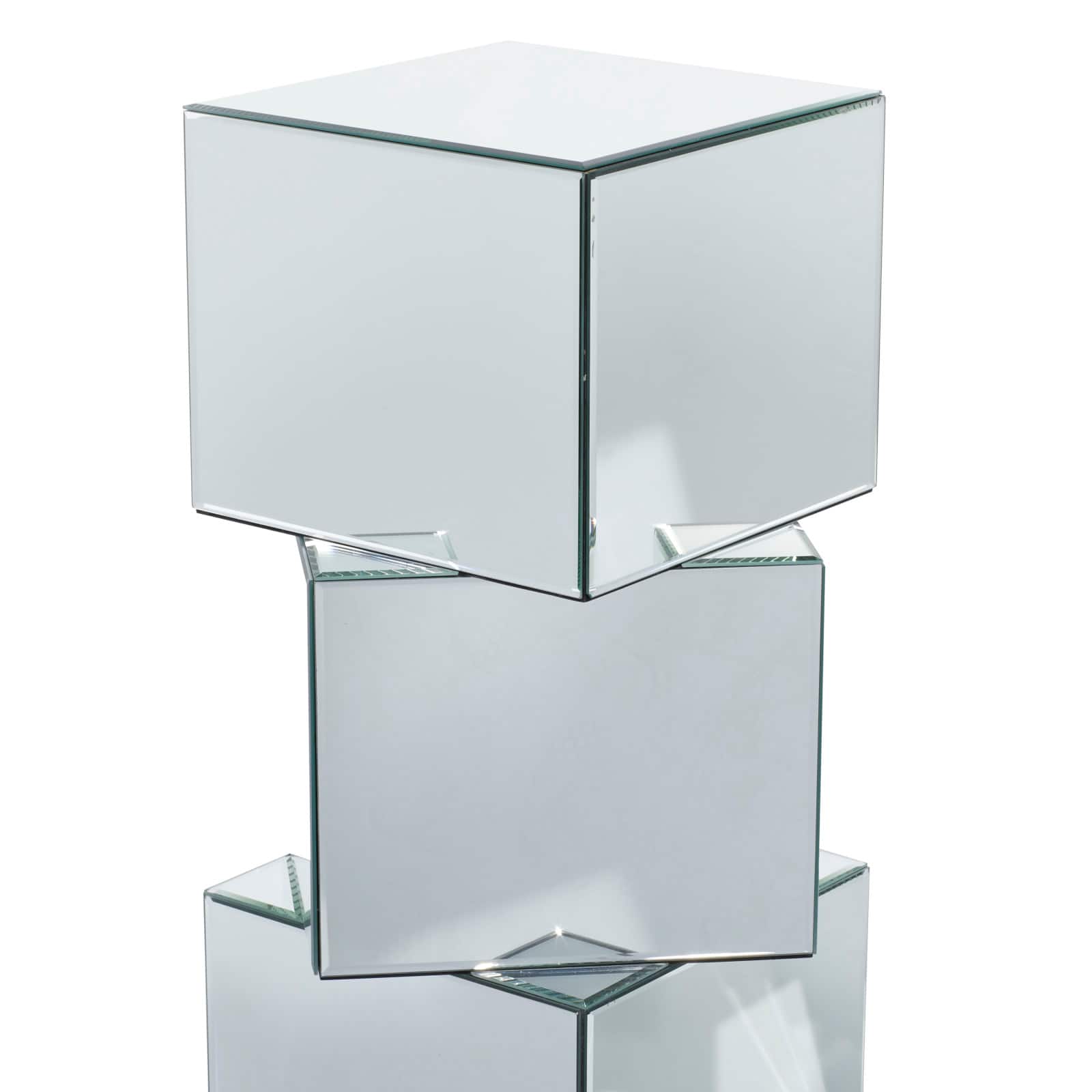 Clear Glass Glam Pedestal Table, 30" x 15" x 12"