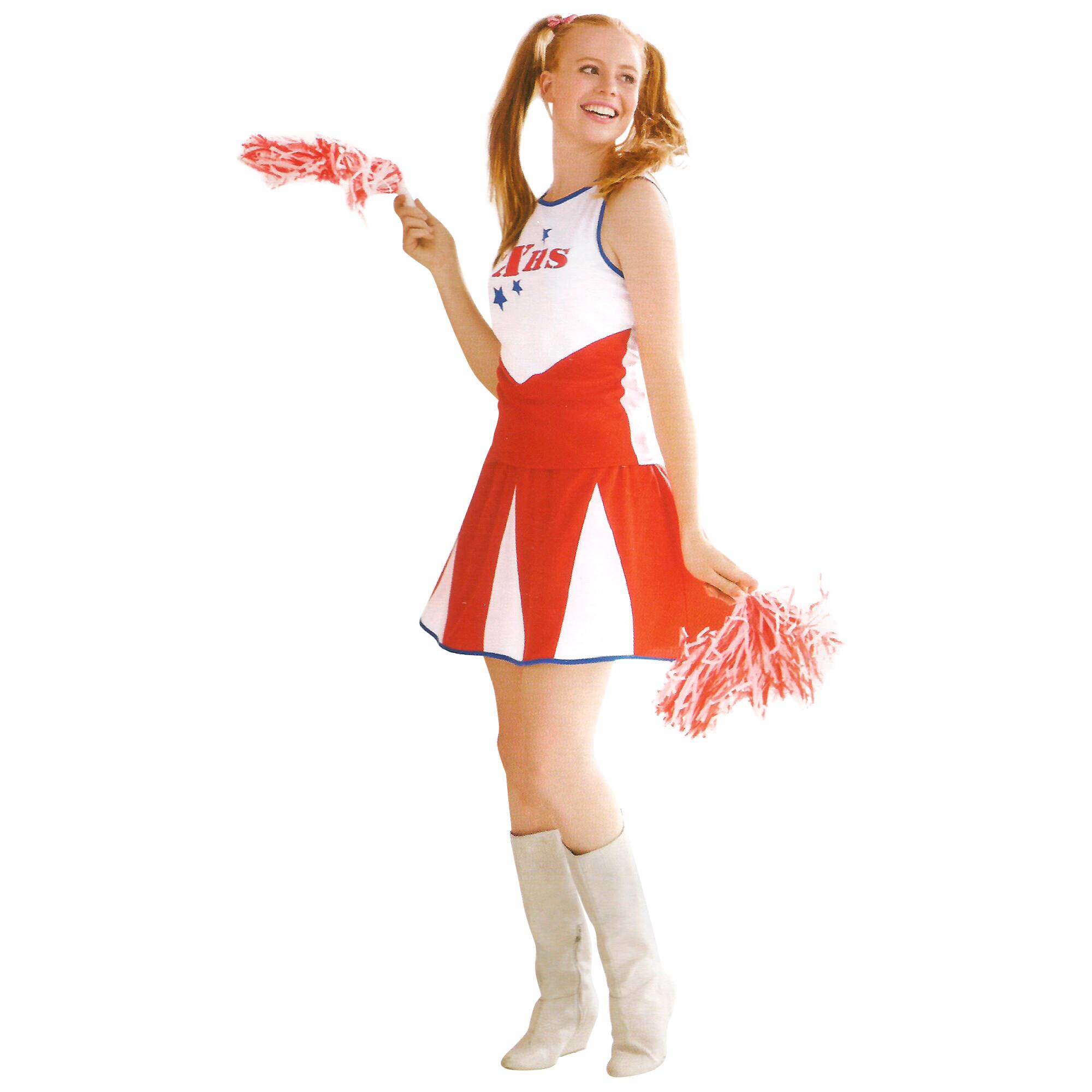 Large White & Red Cheerleader Women's Costume