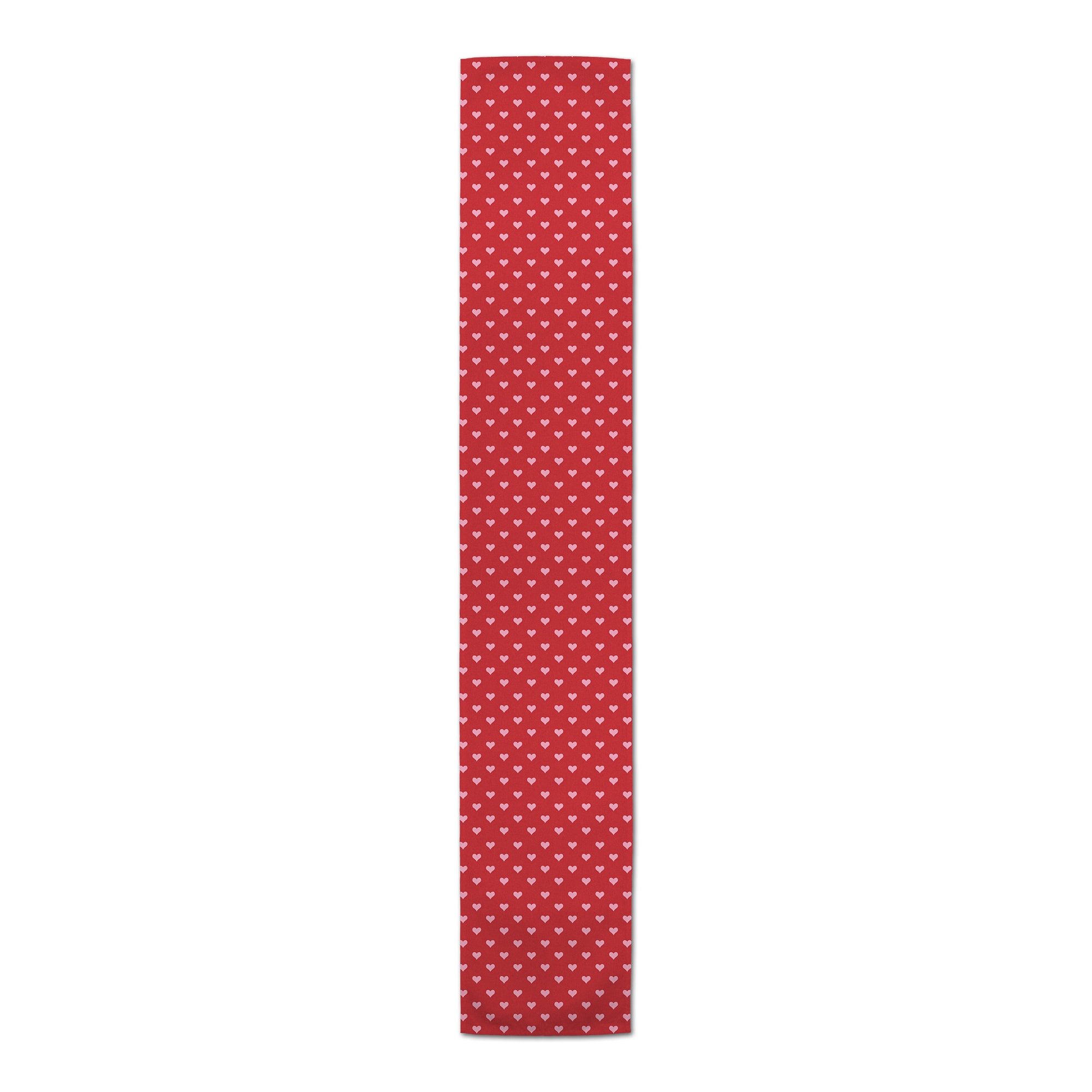 72" Pink & Red Hearts Pattern Poly Twill Table Runner