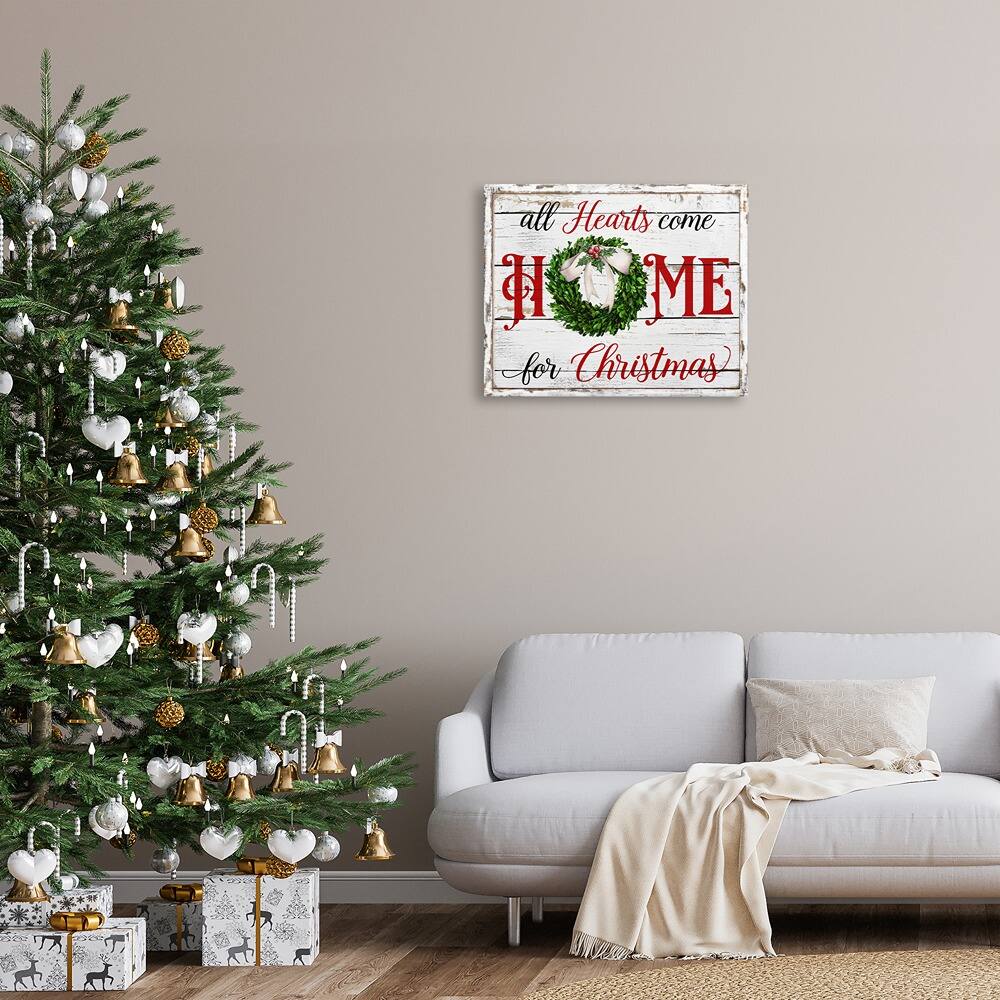 Stupell Industries Hearts Home For Christmas Canvas Wall Art