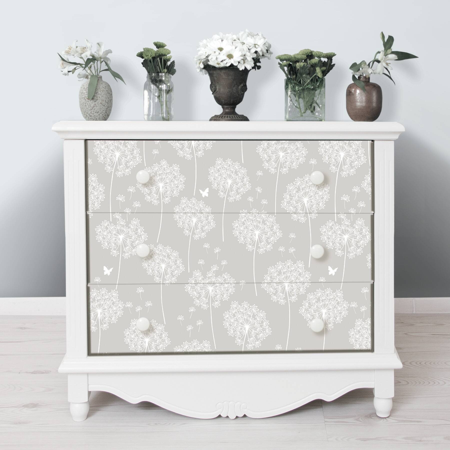 NuWallpaper Dandelion Gray Peel & Stick Wallpaper