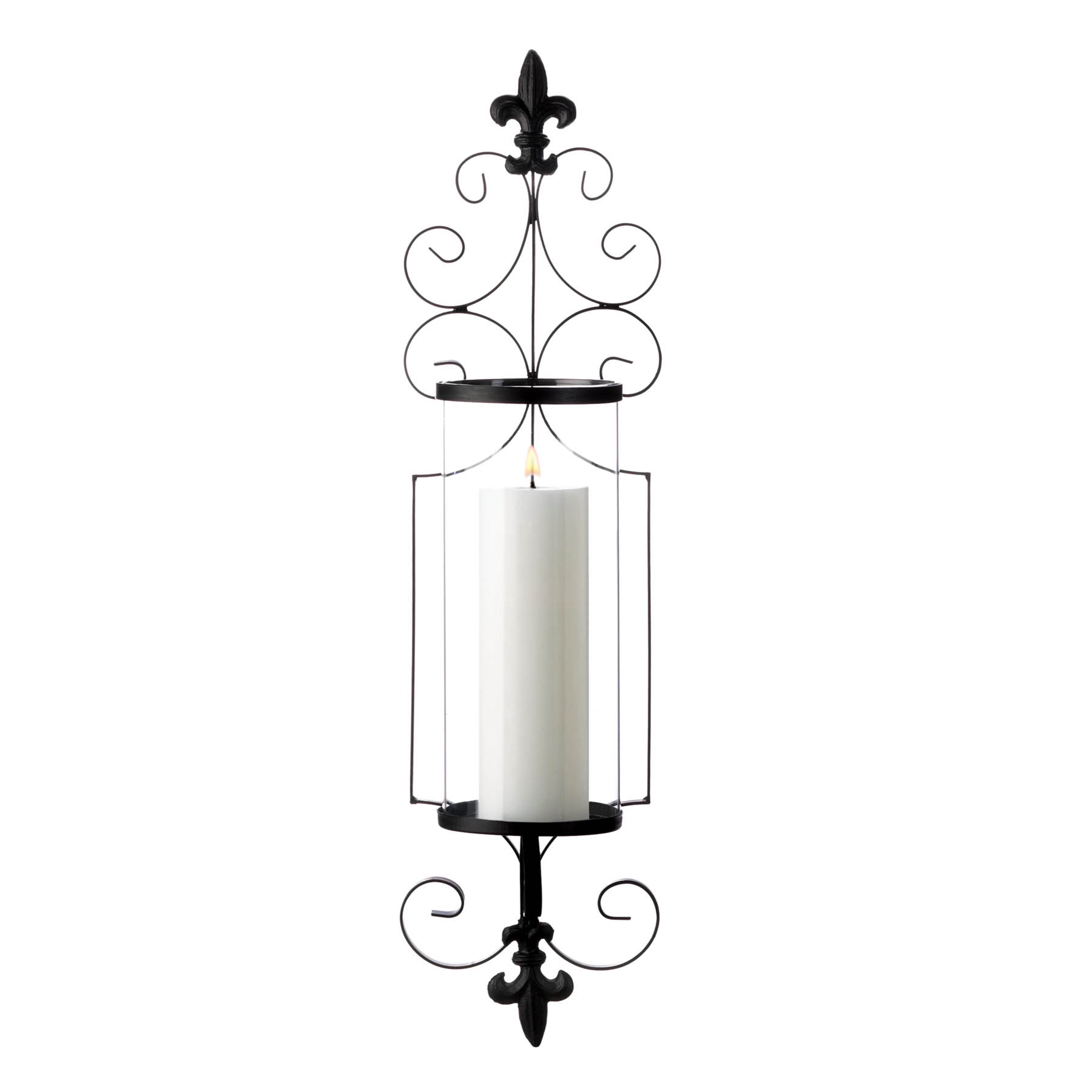 27" Fleur-De-Lis Candle Wall Sconce