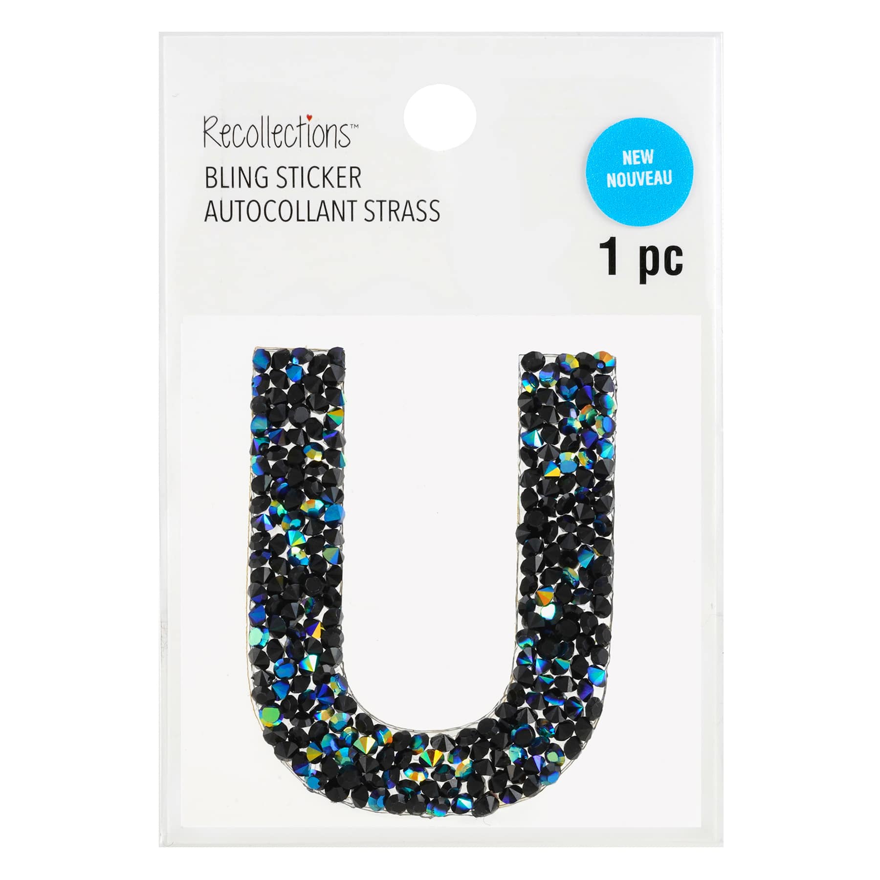 12 Pack: Black AB Letter Bling Sticker by Recollections®