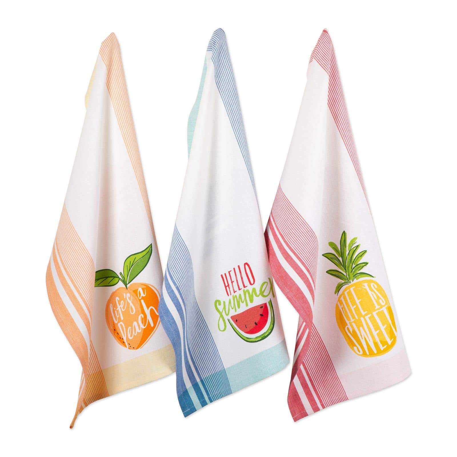 DII® Hello Summer Print Dishtowel, 3ct.