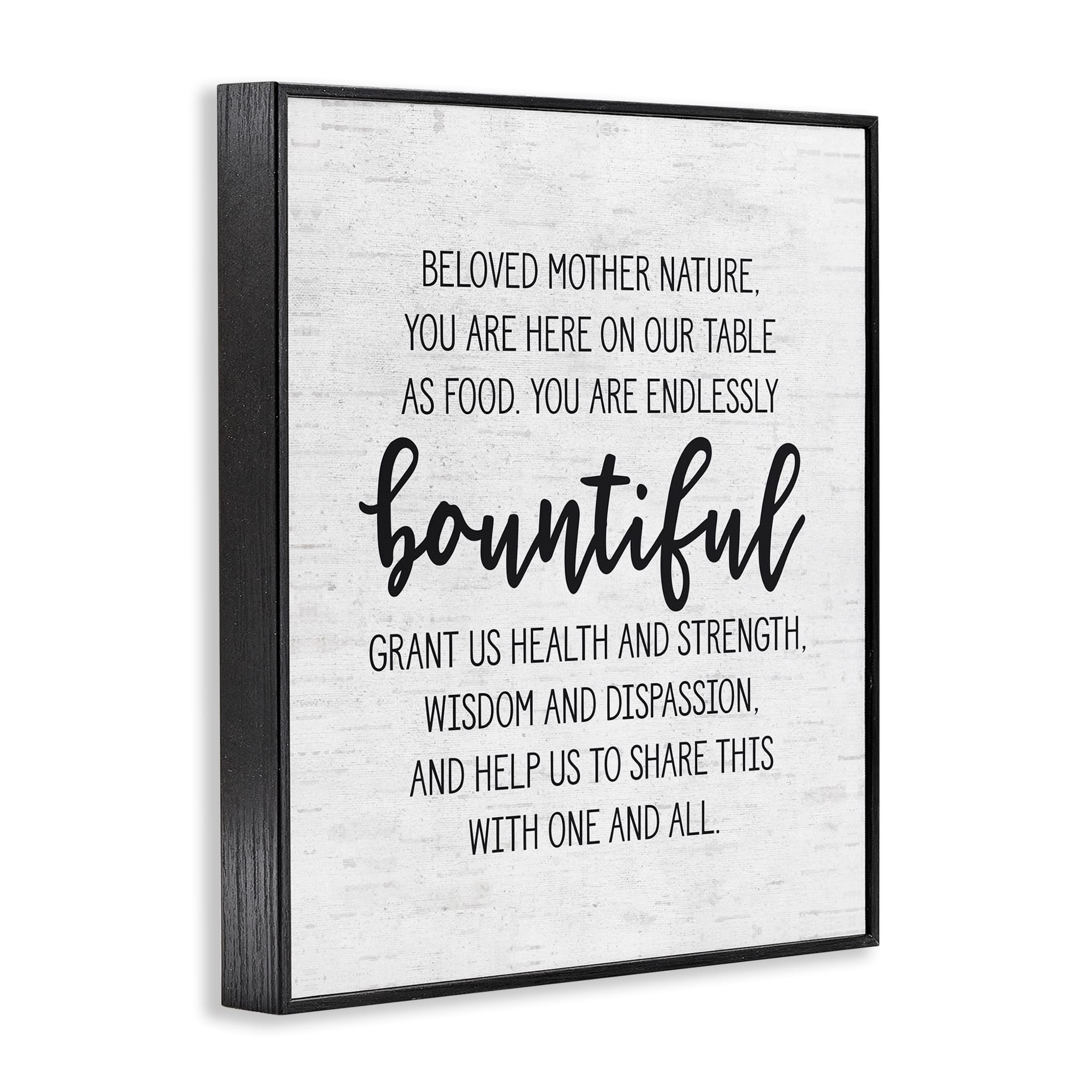 Stupell Industries Mother Nature Bountiful Food Subtle Birch Typography Framed Giclee Art