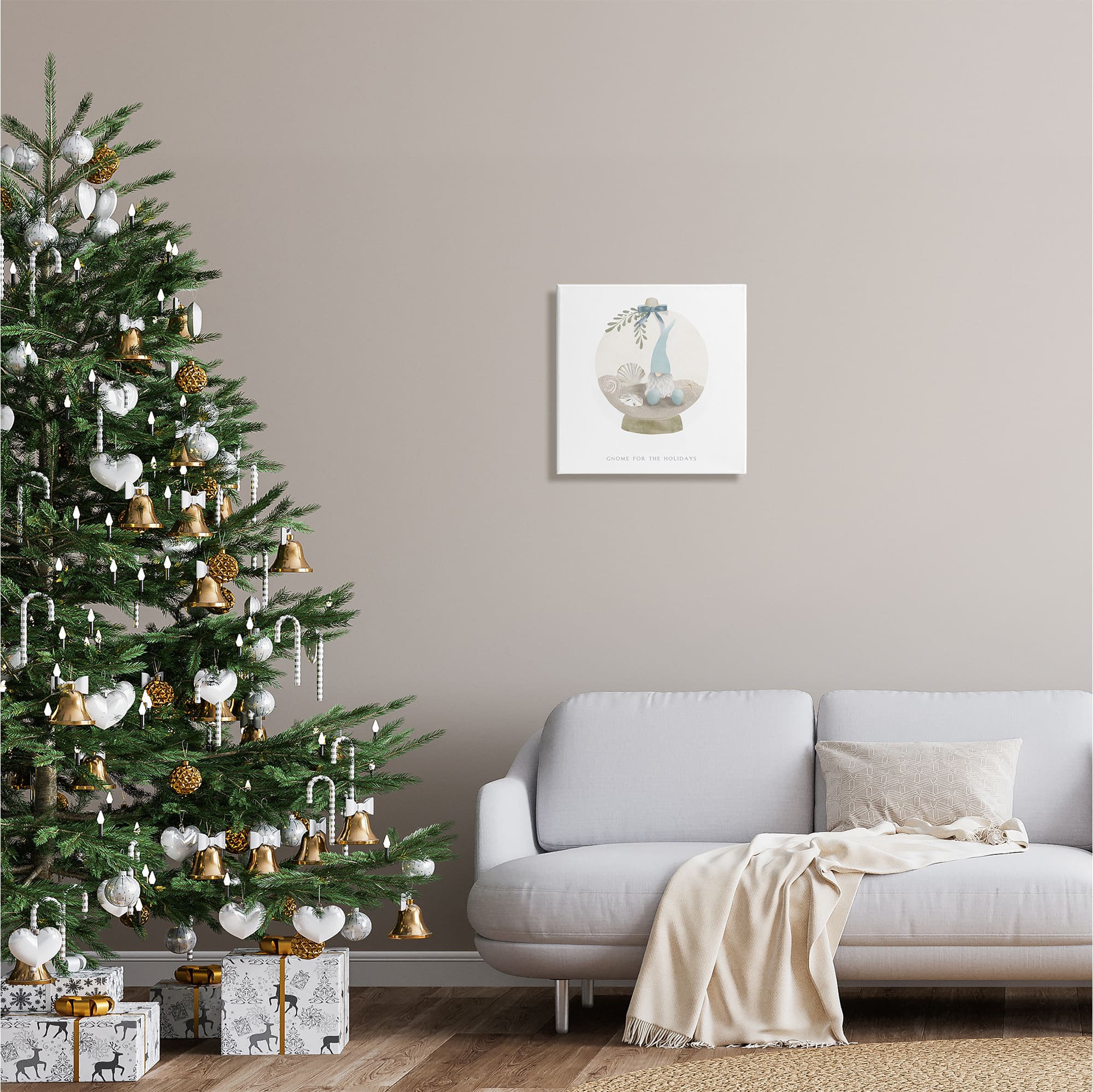 Stupell Industries Gnome For The Holidays Seashells Canvas Wall Art