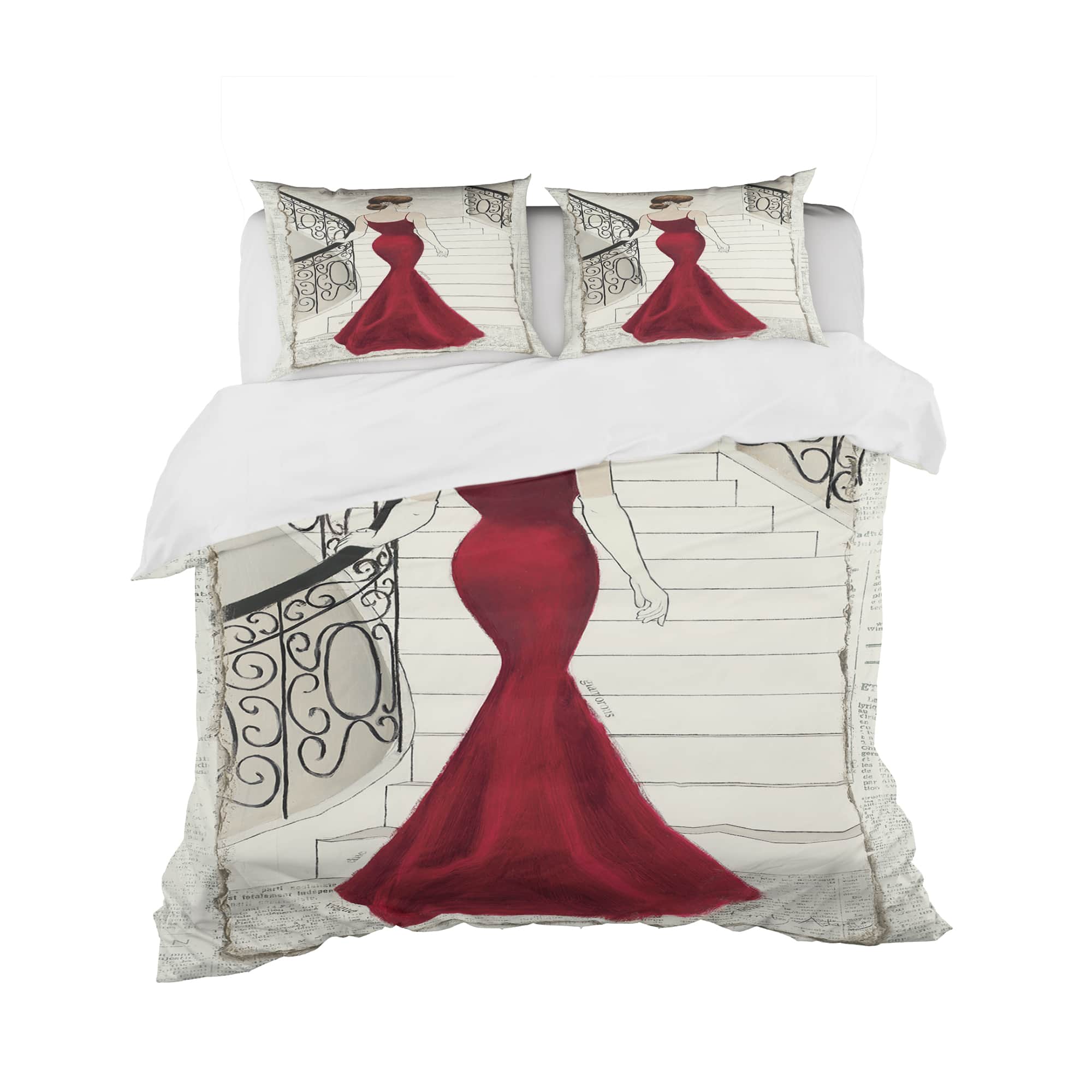 Designart 'Elegance Glam Paris Diva III' Glam Bedding Set - Duvet Cover & Shams