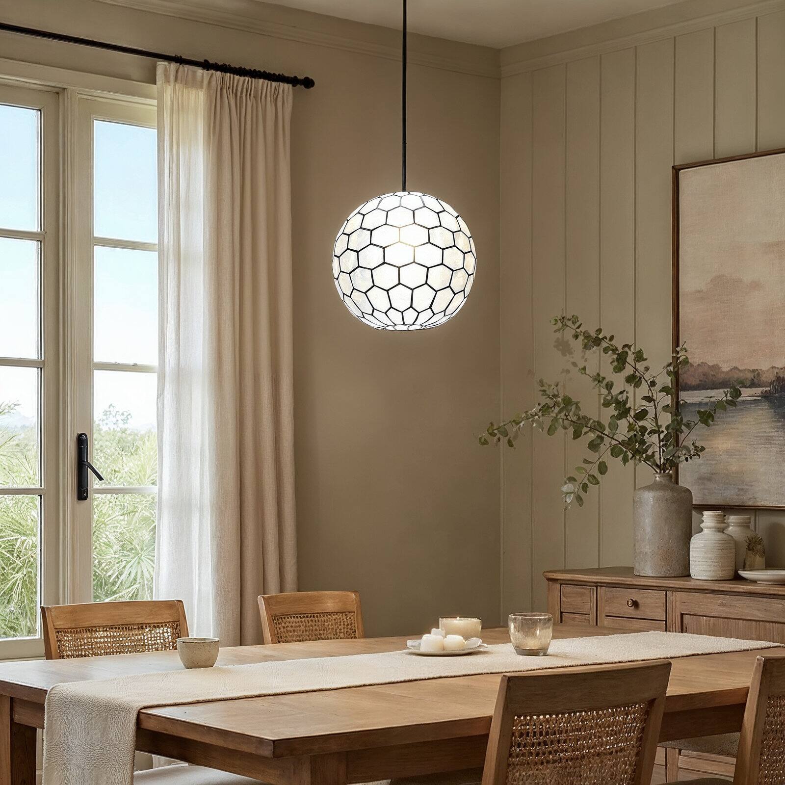Hello Honey® Capiz Honeycomb Ceiling Light