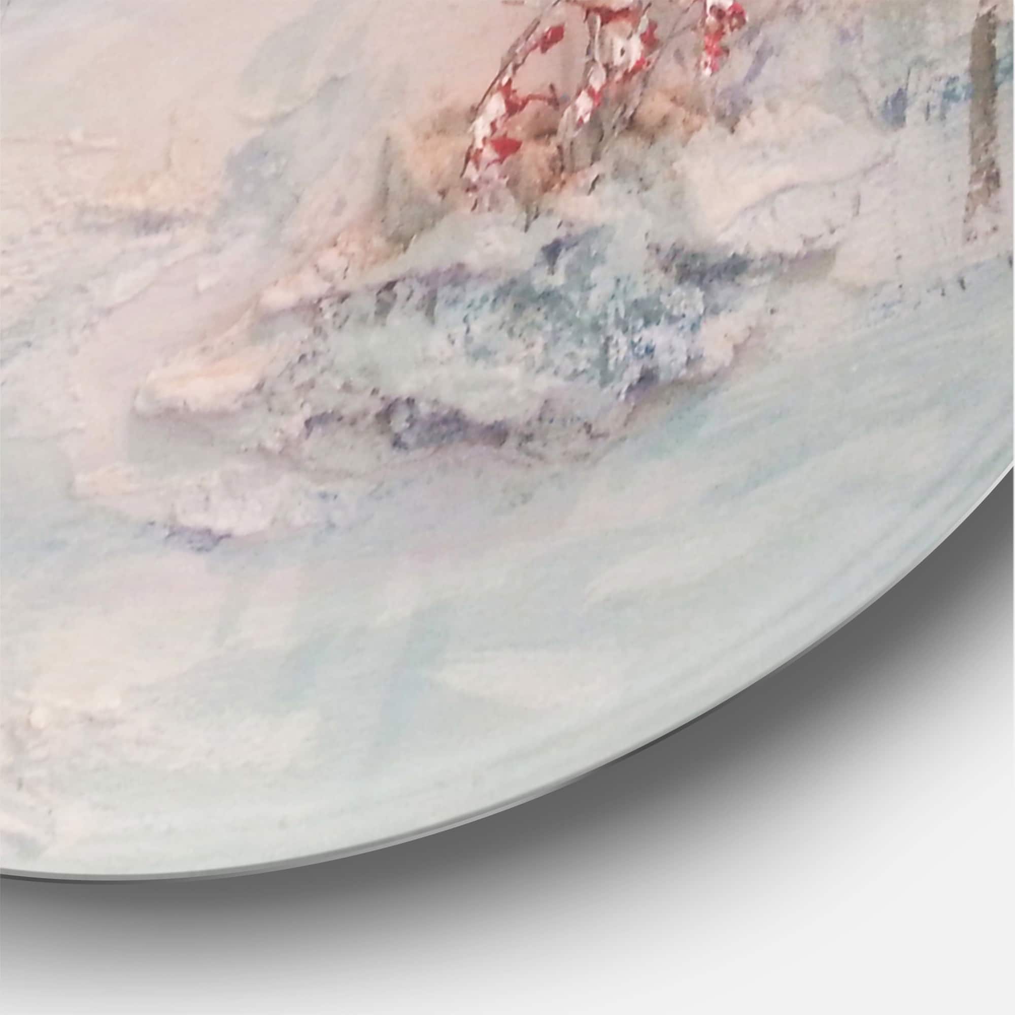 Designart - Winter Trees River and Birds