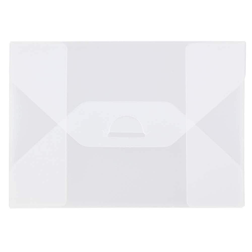 JAM Paper 5.5" x 7.5" Clear Frost Tuck Flap Closure Plastic Envelope