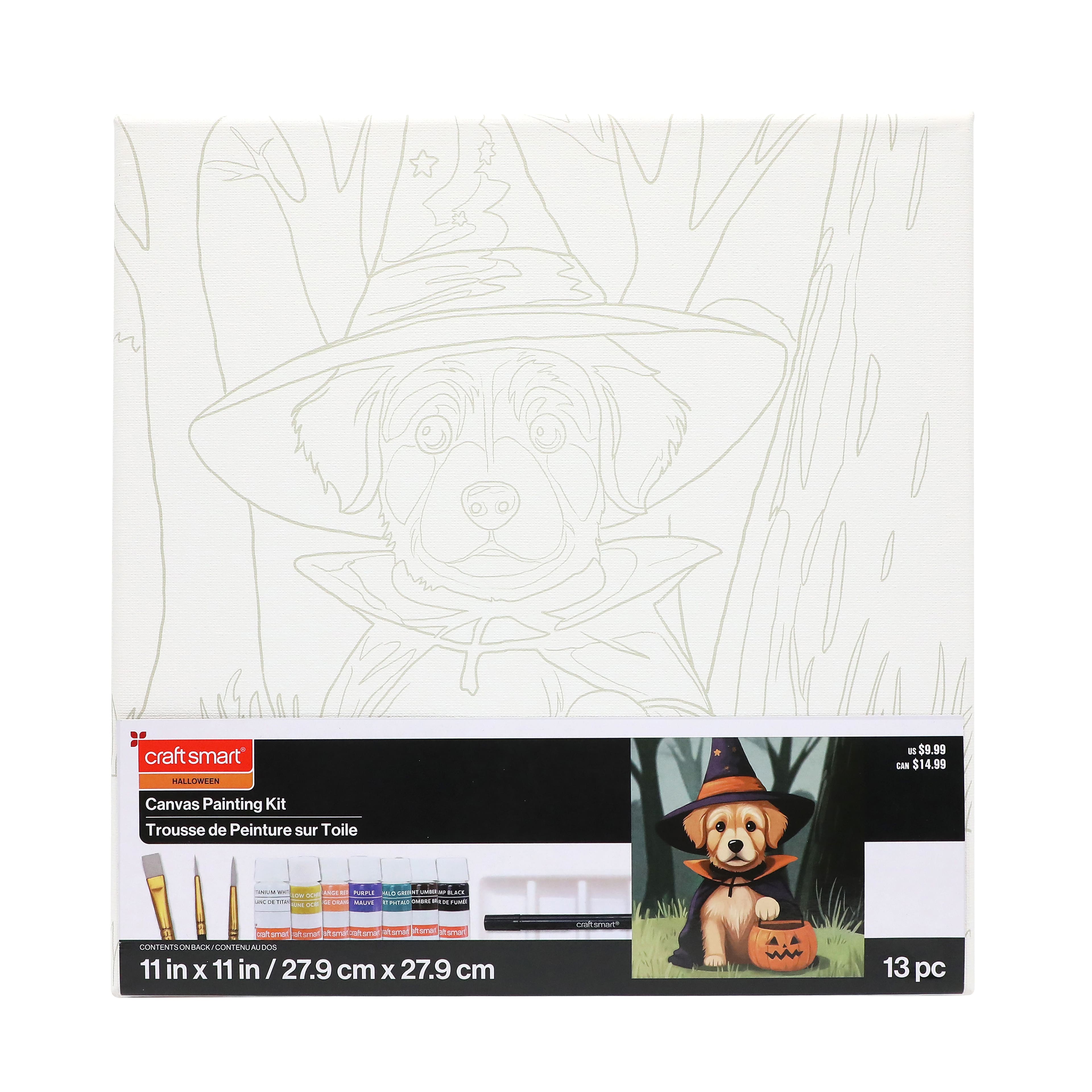 11" x 11" Trick or Treat Dog Canvas Painting Kit by Craft Smart®