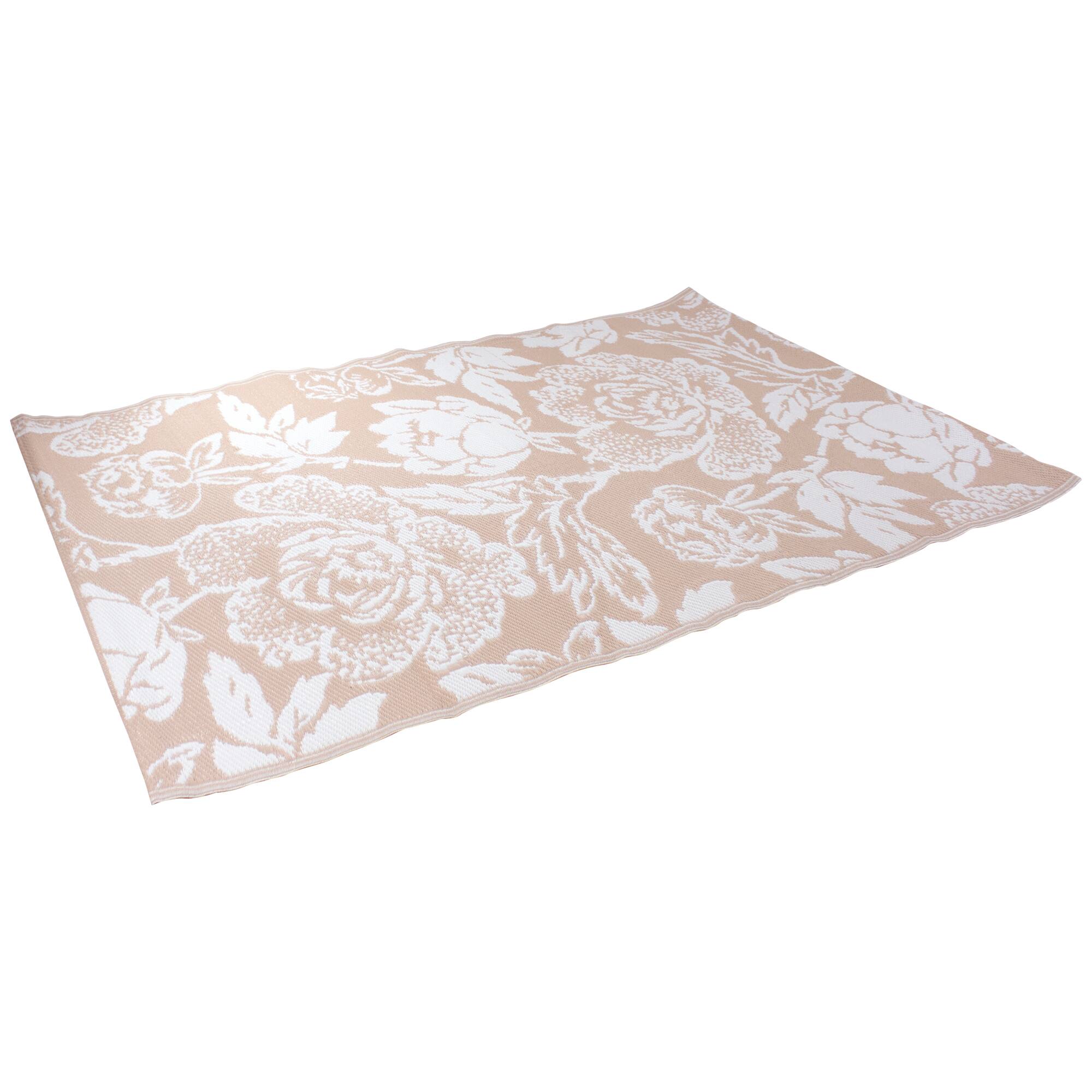 Pink Floral Outdoor Area Rug, 4ft. x 6ft.