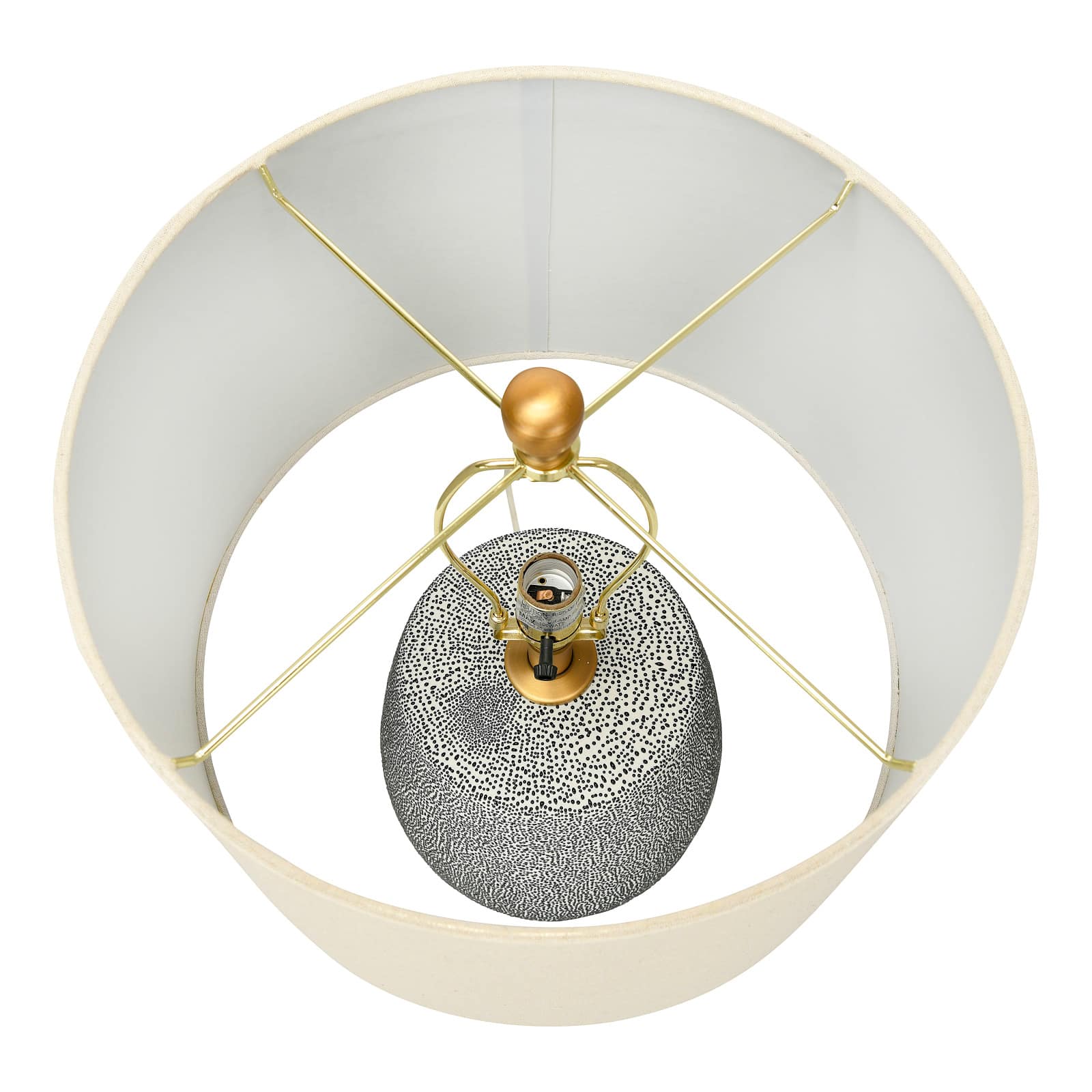 Hello Honey® 26'' Textured Blue Glaze Ceramic Table Lamp with Natural Linen Shade