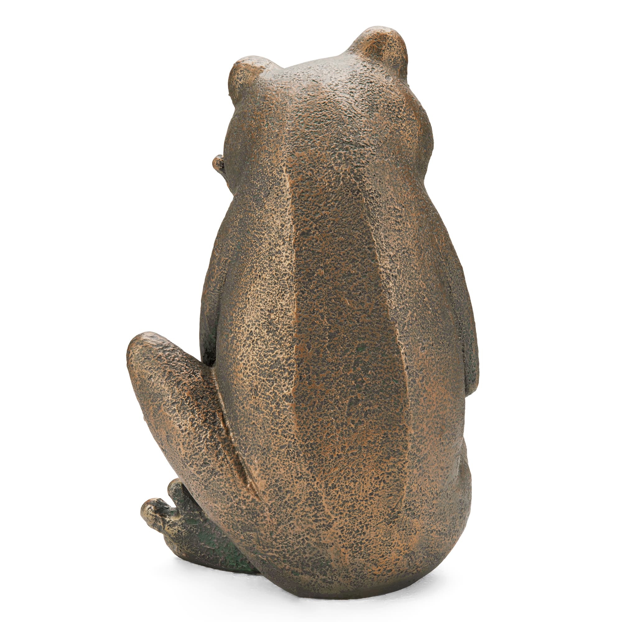 Glitzhome® 12" Resin Bronze Sitting Frog Statue