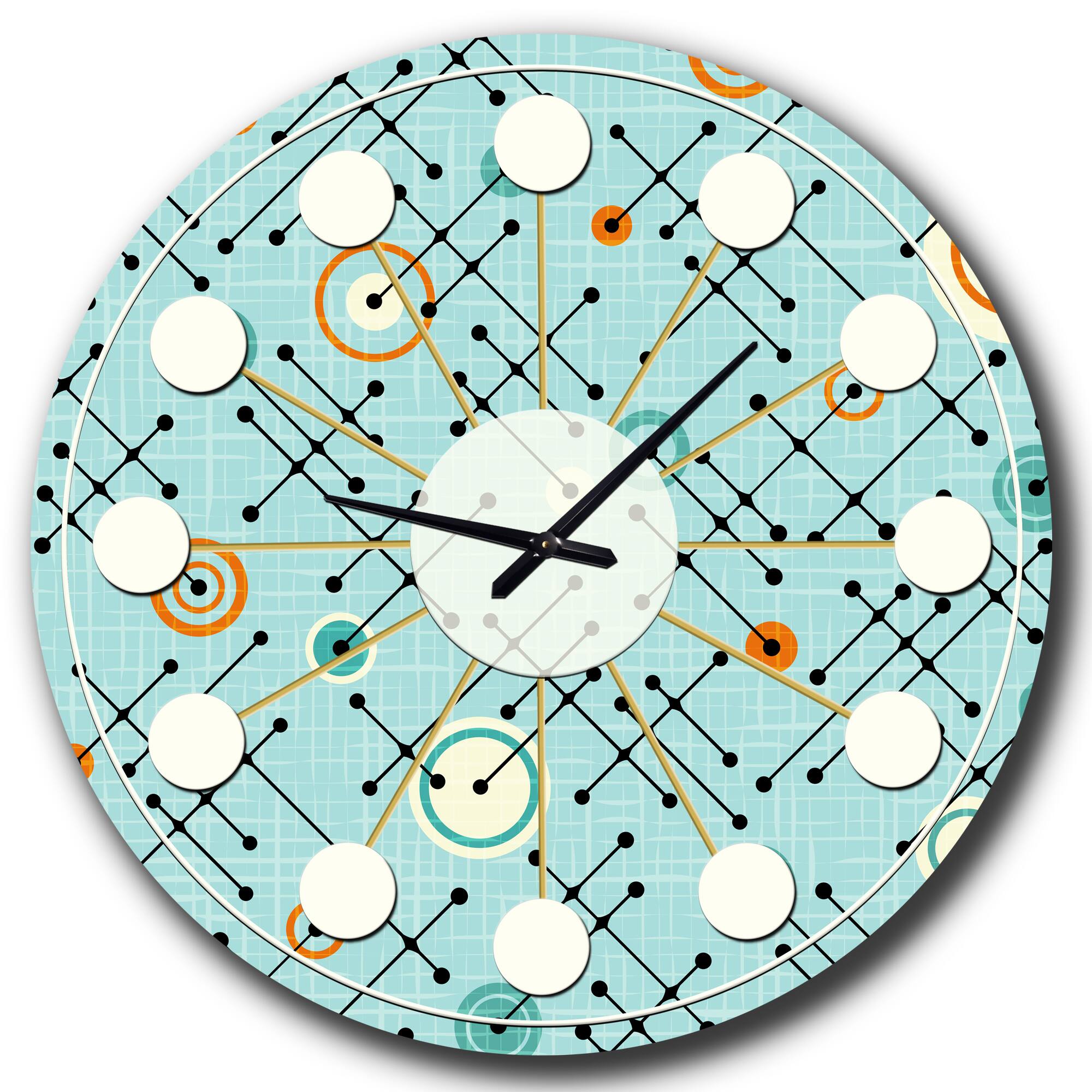 Designart 'Retro Abstract Design Xiv Mid-Century Modern Wall Clock