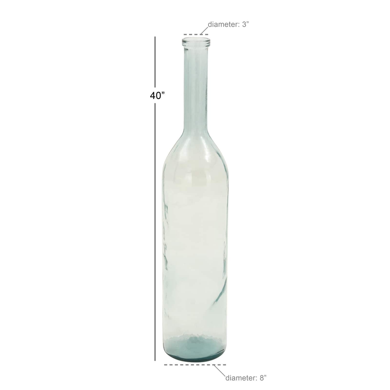 40" Blue Glass Farmhouse Vase