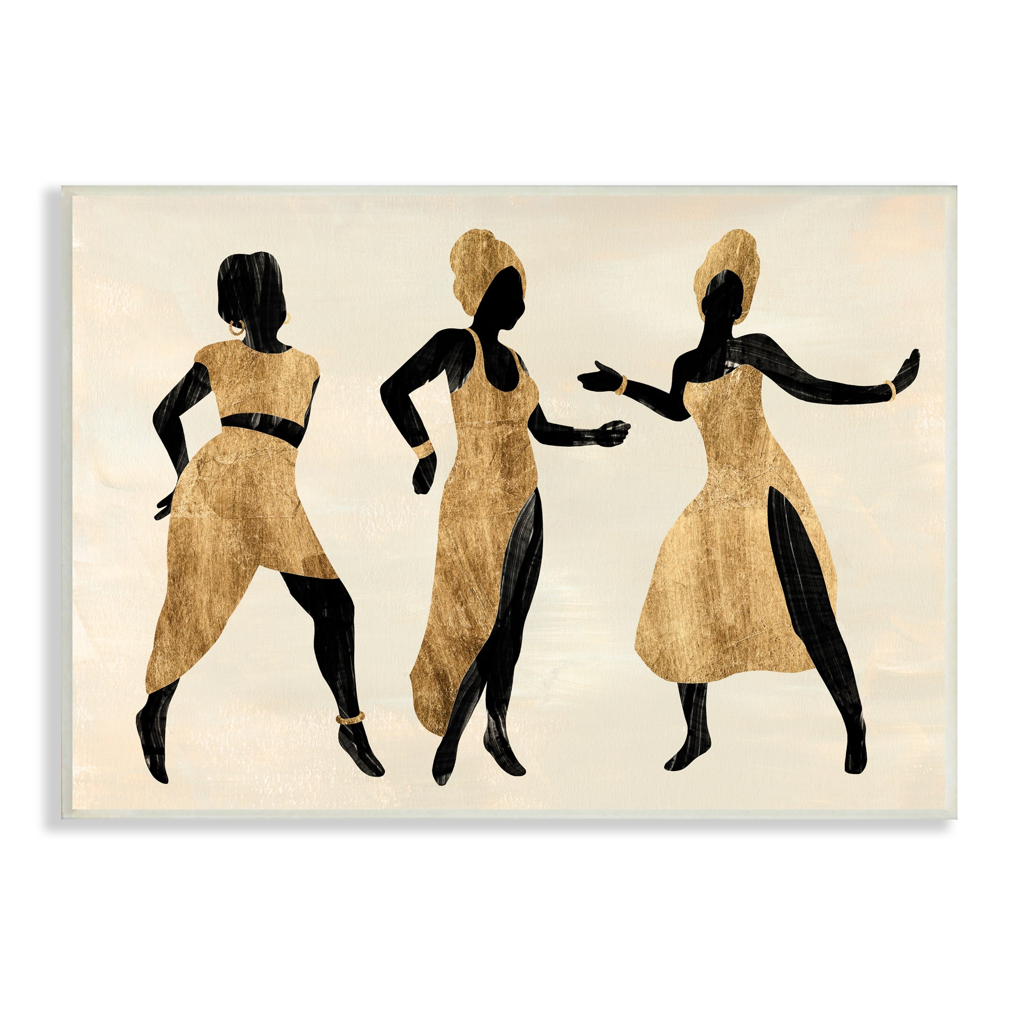 Stupell Industries Powerful Women Dancing African Glam Fashion Black Beige Wall Plaque