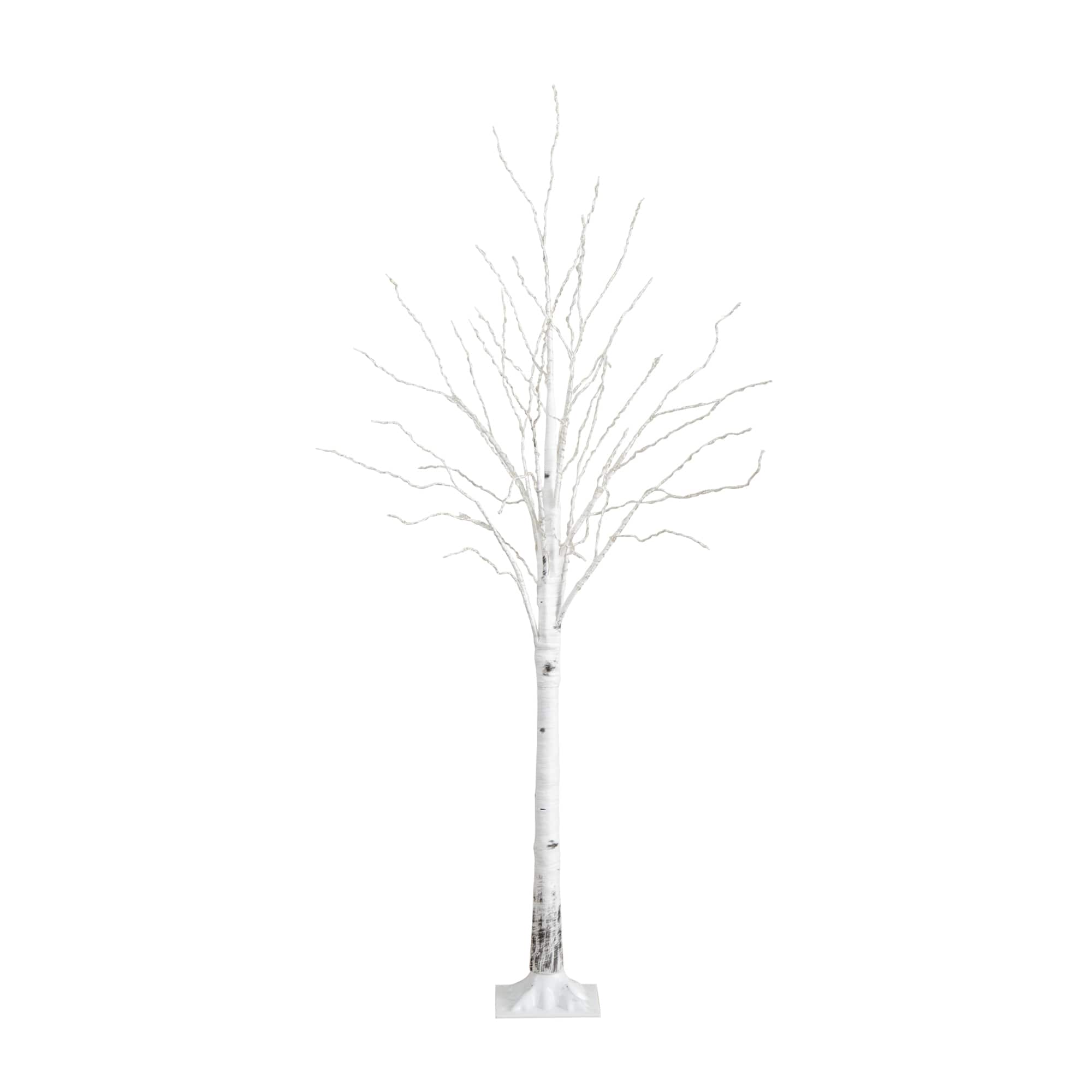 6ft. Pre-Lit White Birch Artificial Christmas Tree, Color Changing LED Lights