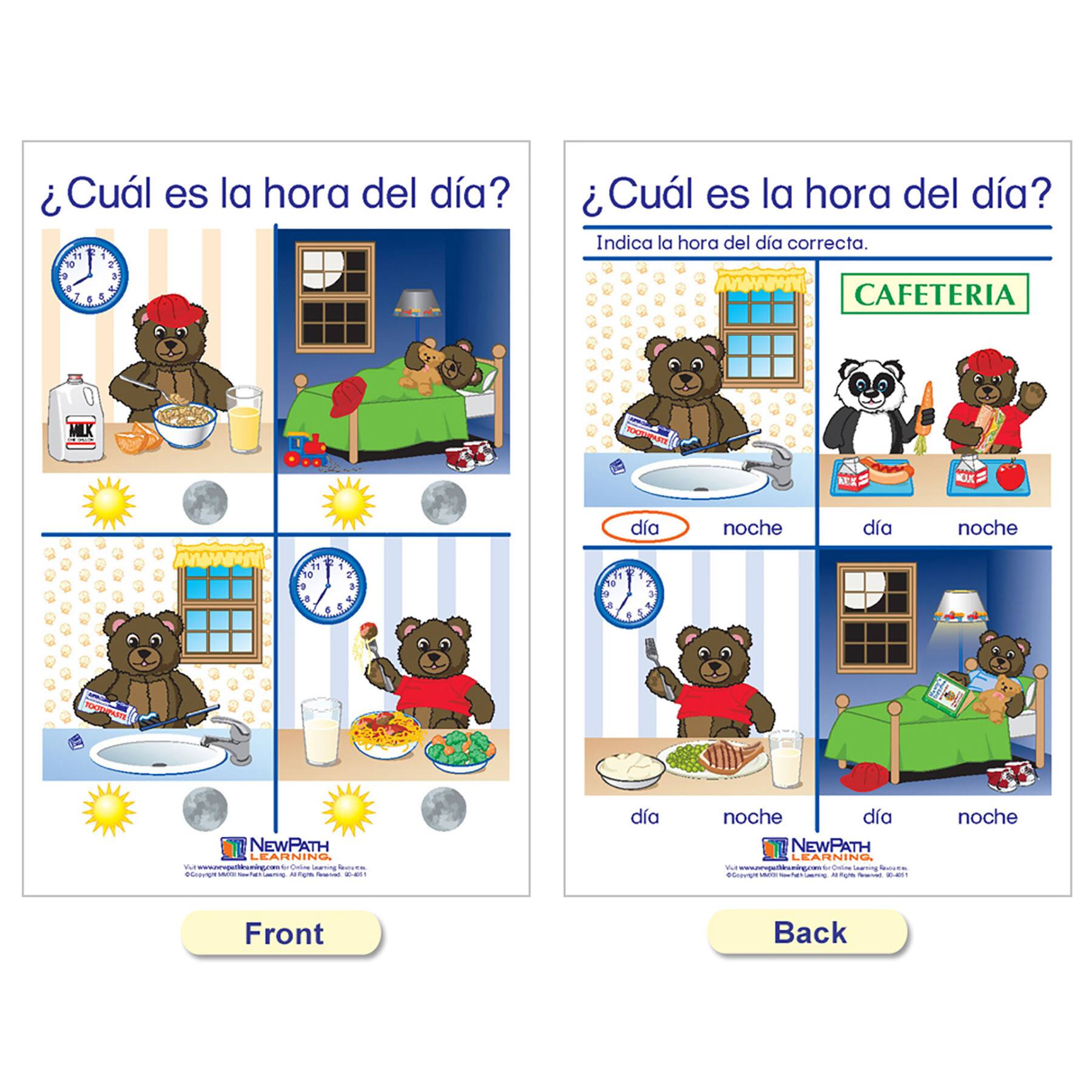 NewPath Learning® 12" x 18" Time & Money Bulletin Board Charts Set, Spanish Edition