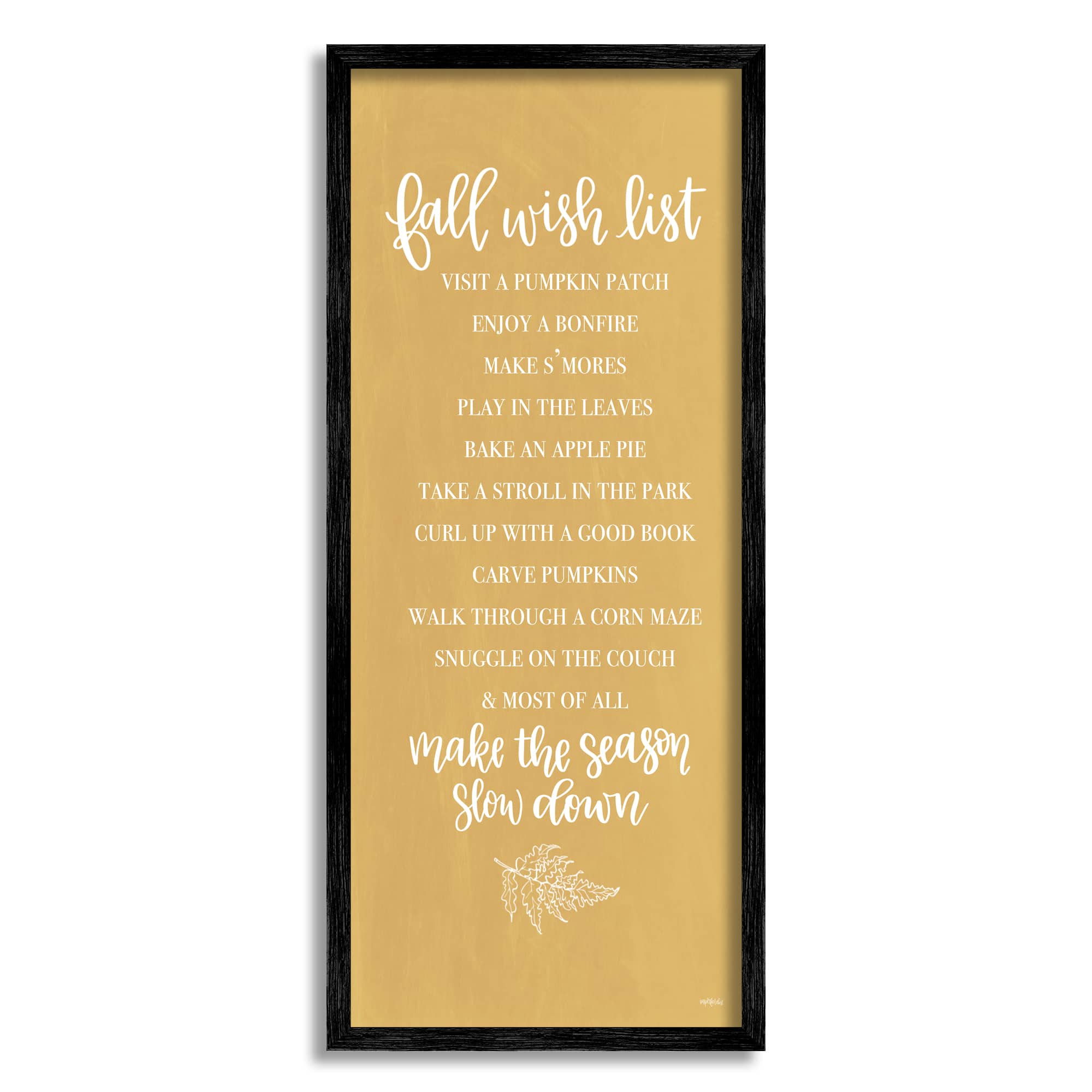 Stupell Industries Tan Fall Wish List Framed Giclee Art