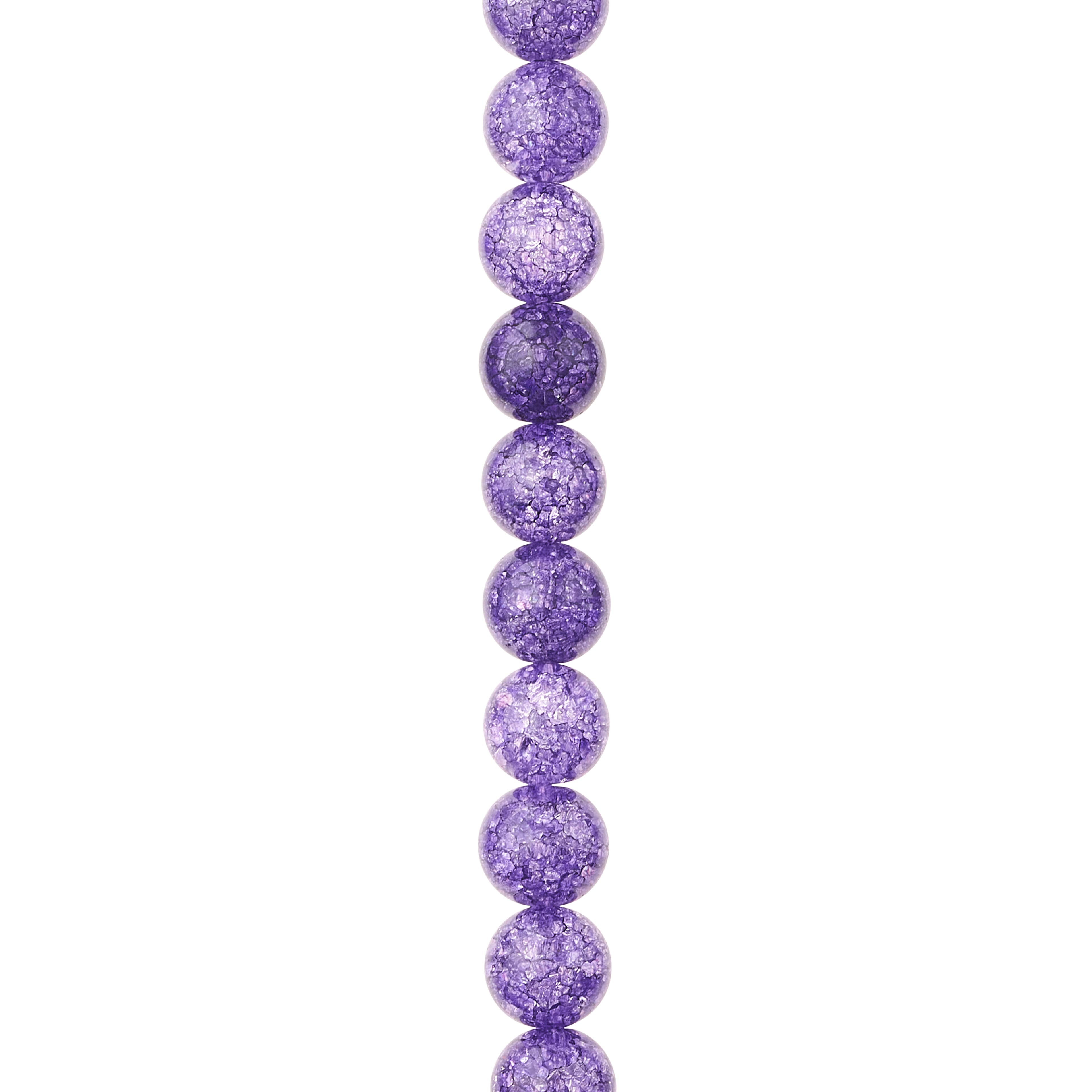 12 Packs: 24 ct. (288 total) Purple Crackled Quartzite Round Beads, 8mm by Bead Landing™