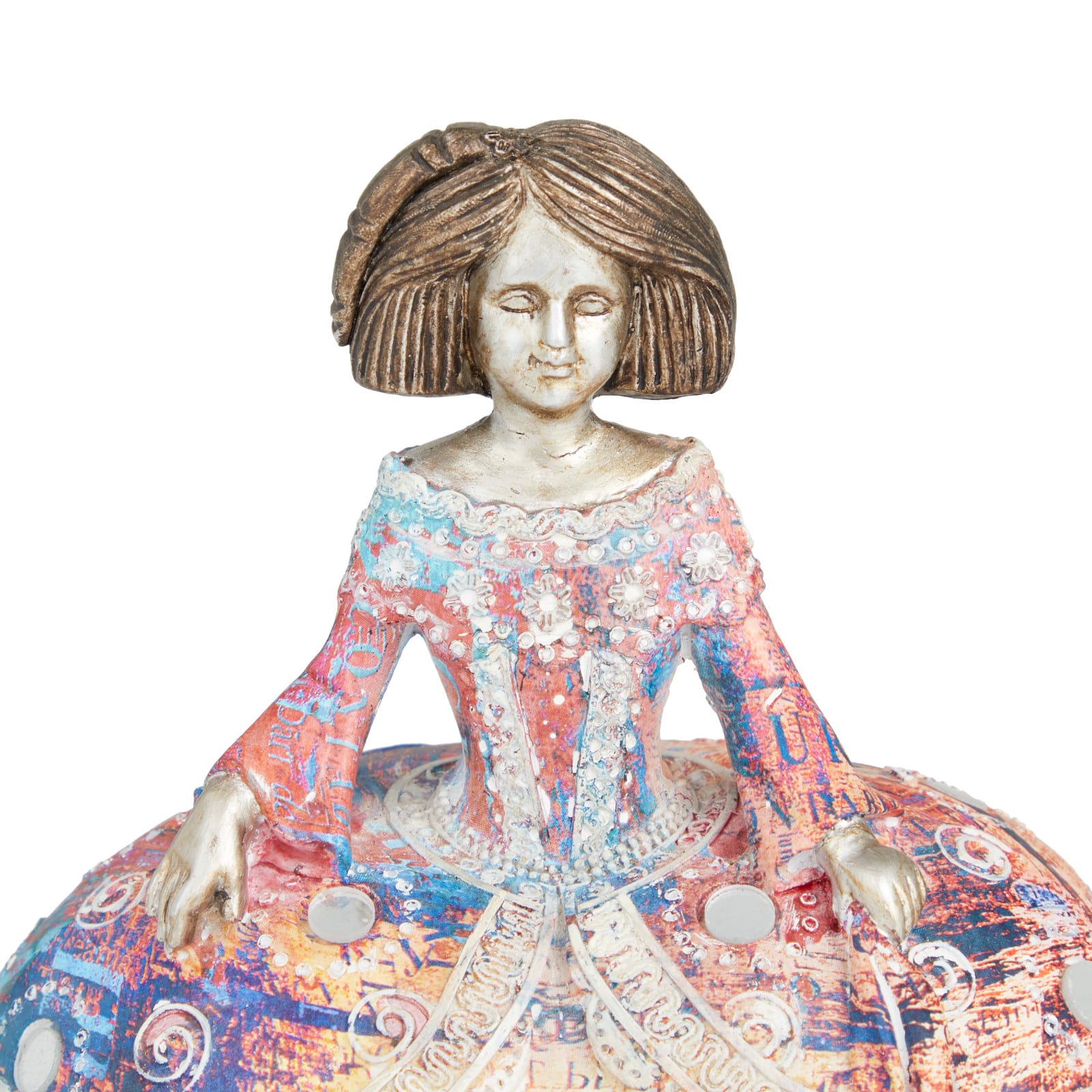 Set of 2 Multi Polystone Tuscan Sculptures, 6" x 7" x 5"