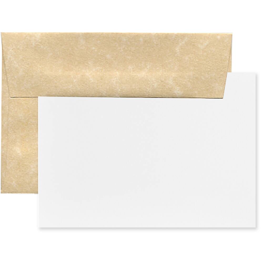 JAM Paper 3.62" x 5.12" Blank Greeting Cards Set with Parchment Envelopes