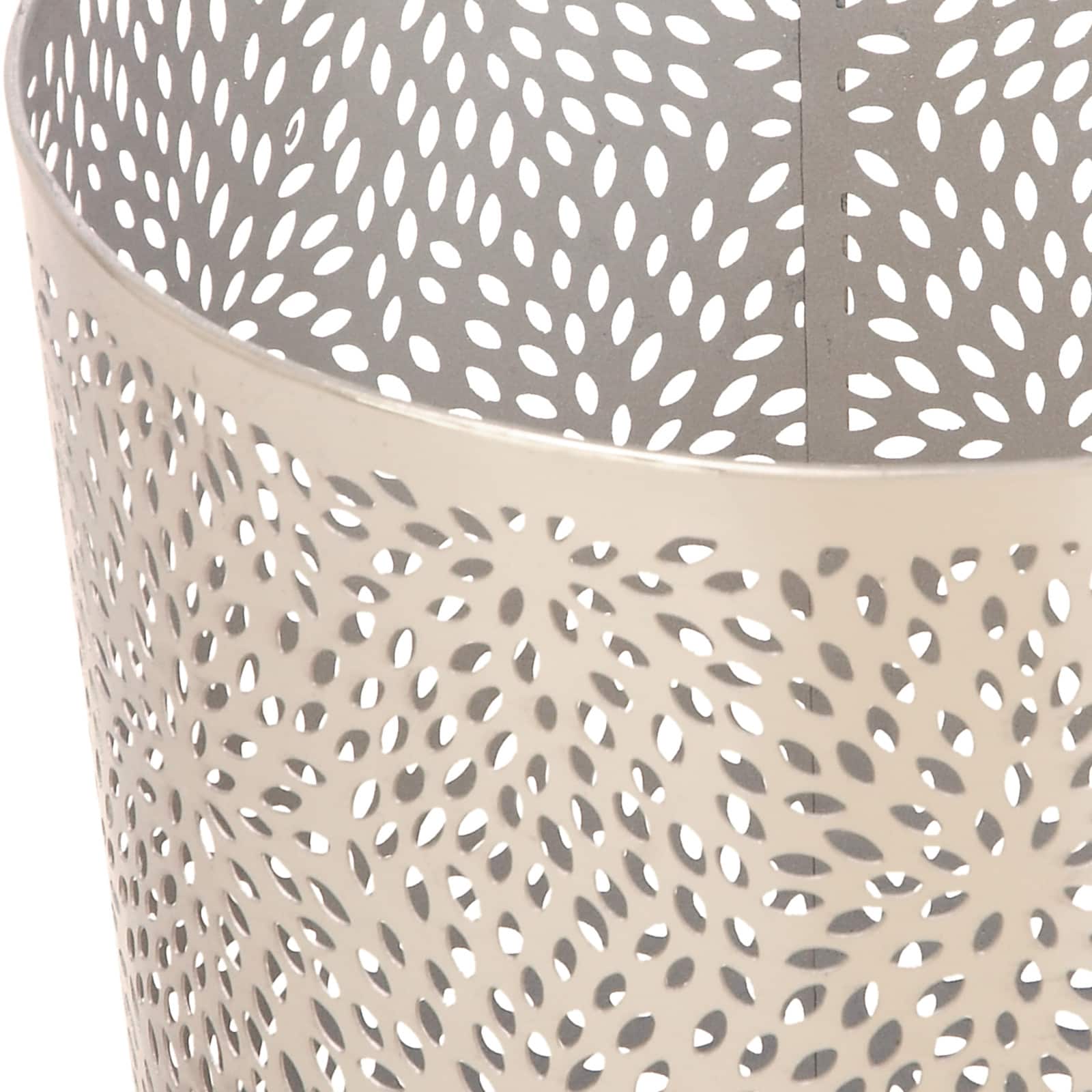 CosmoLiving by Cosmopolitan Silver Metal Contemporary Small Waste Bin