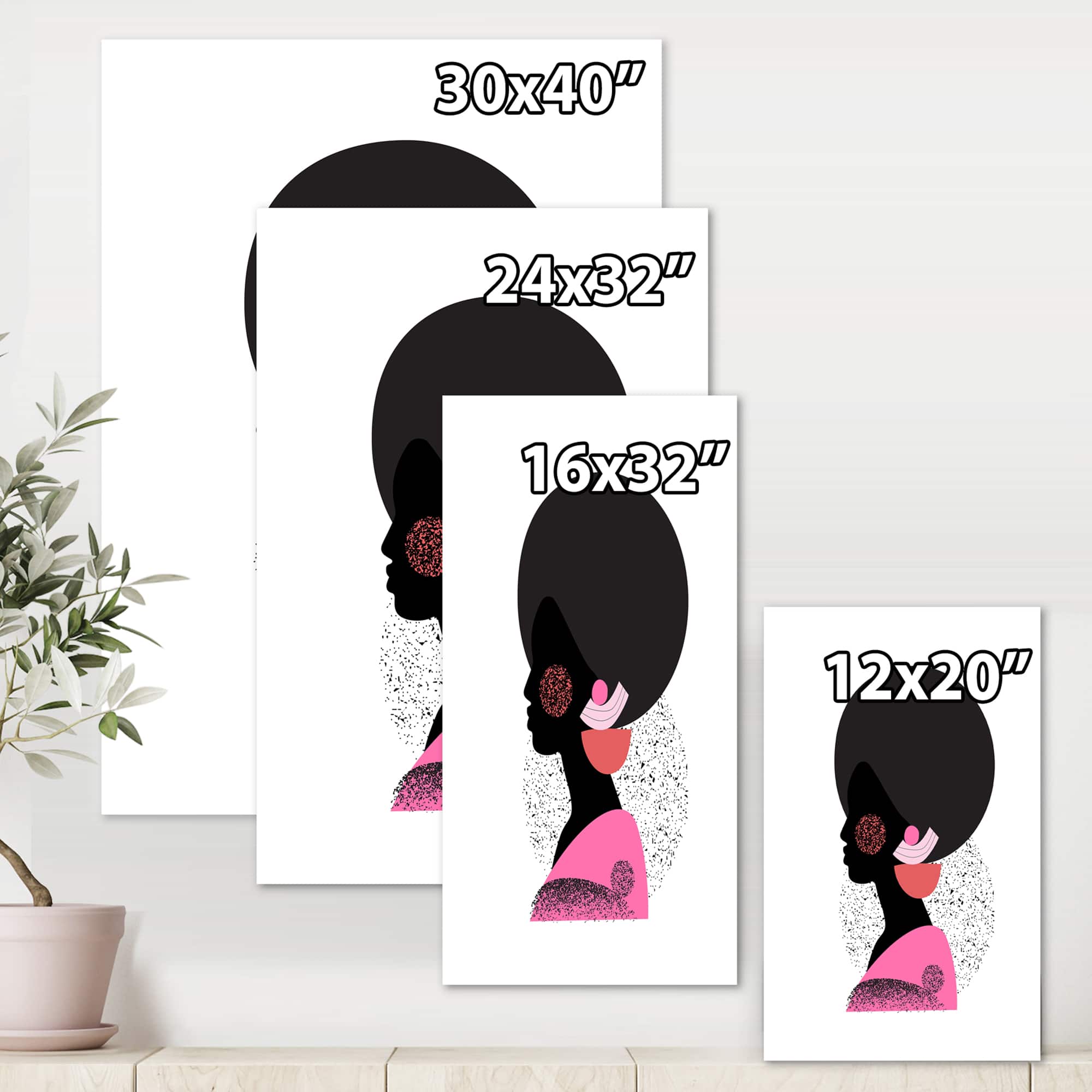 Designart - Ethnic Geometric Silhouette of African American I