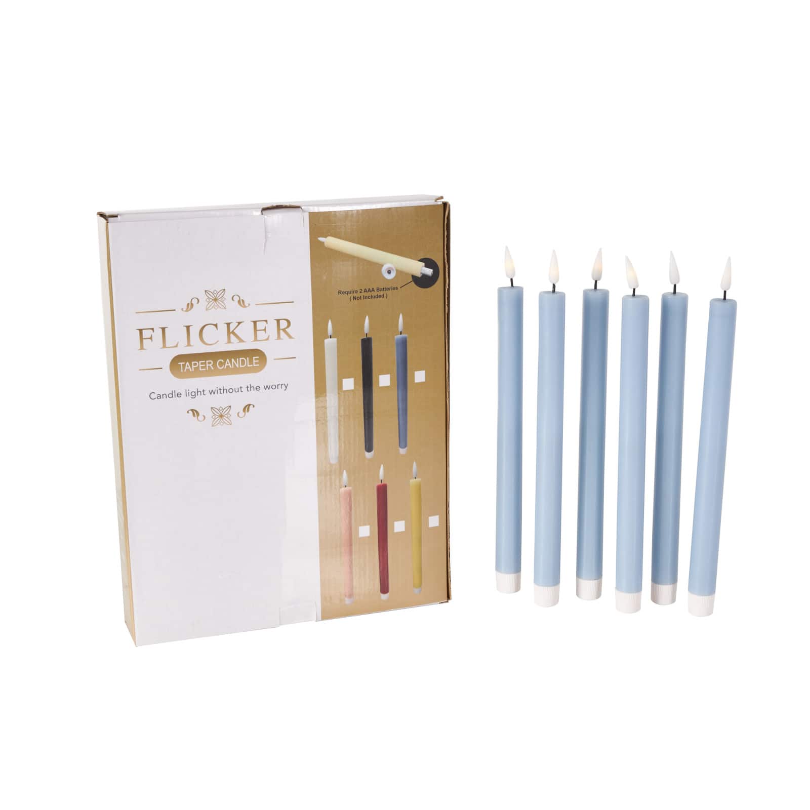 11" Flameless Wax Candles with Remote Control, 6ct.