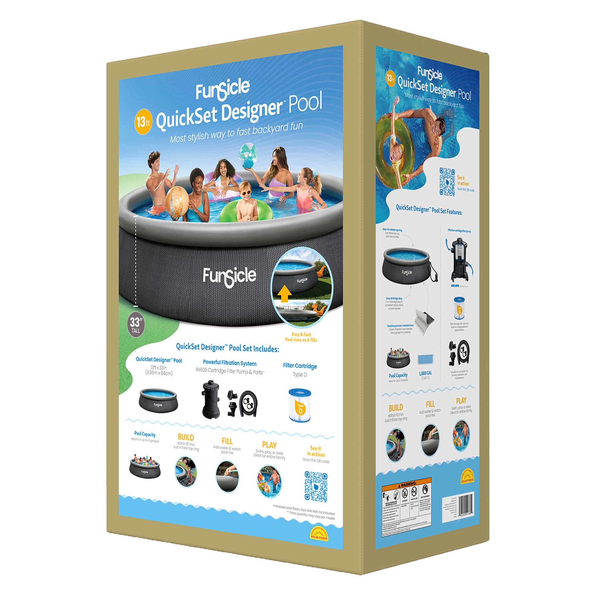 Funsicle 13ft. QuickSet Designer Pool Above Ground Inflatable Pool Set