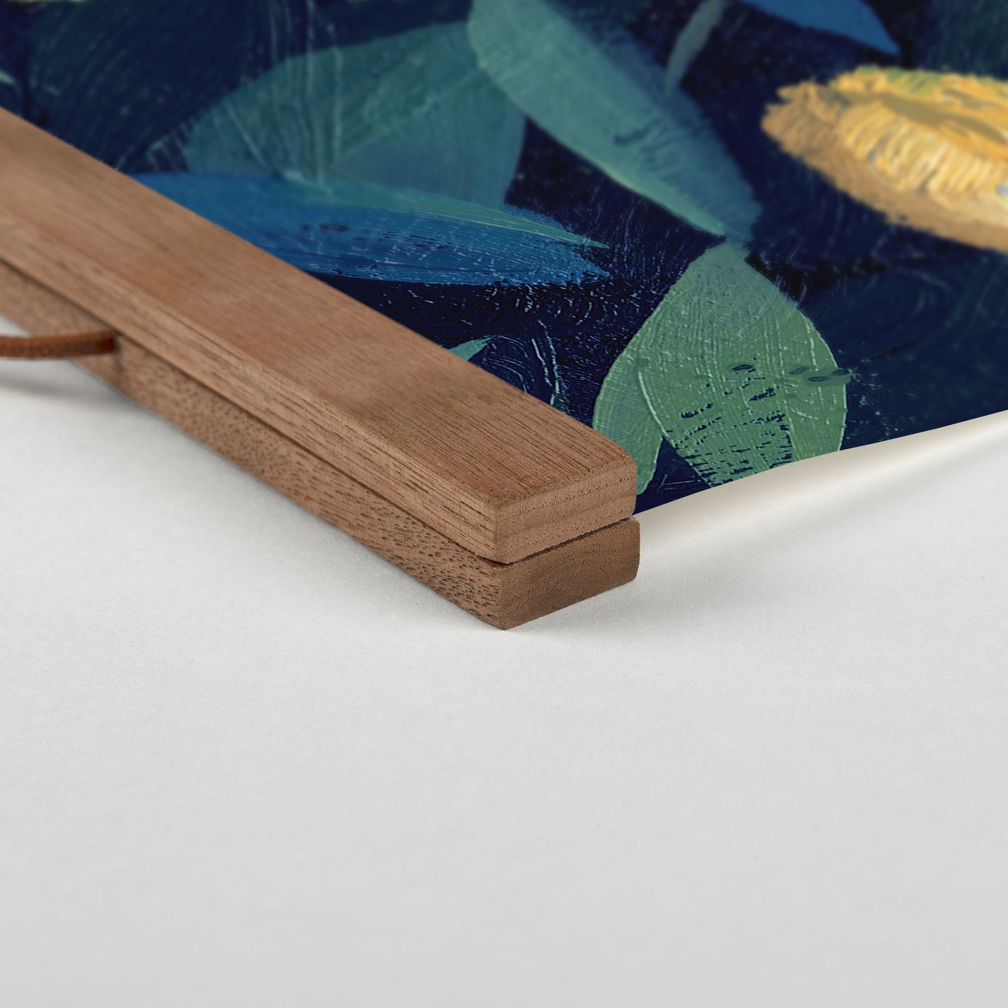 Lemon Tree Closeup Teak Hanging Canvas